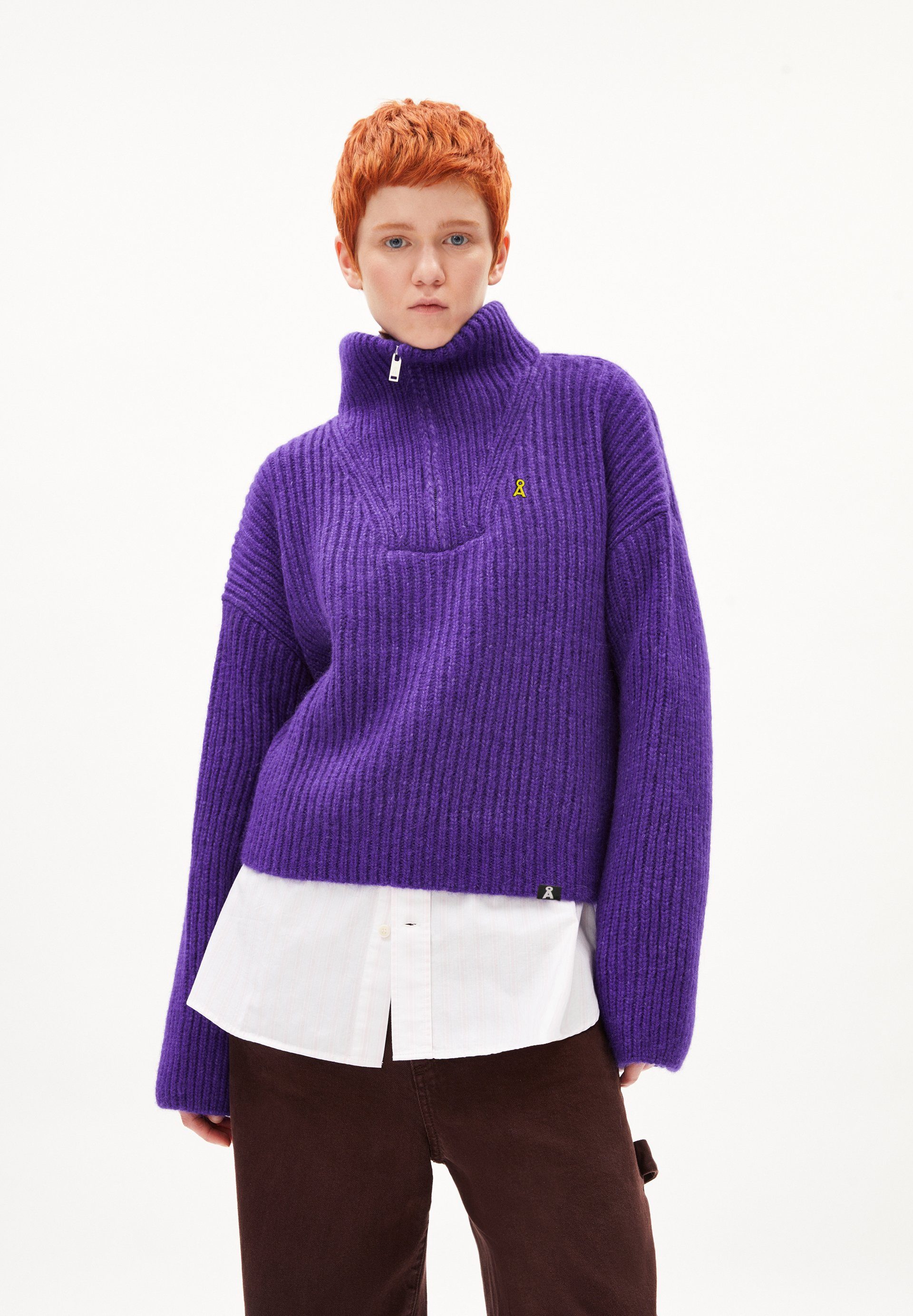 Armedangels indigo (1-tlg) Damen lilac LUANIAA Strickpullover