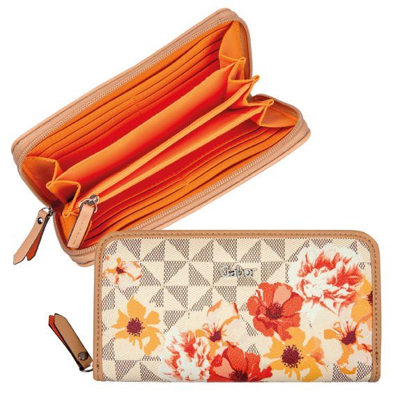wallet, Blumenprint mit schönem FLOWER Gabor orange BARINA zip Long Geldbörse WALLET