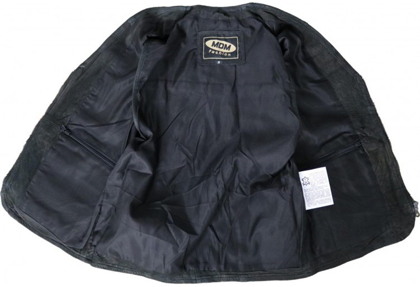 MDM Lederweste Herren Jagd Lederweste Angler Weste in Velour Schwarz – Bild 4 von 5