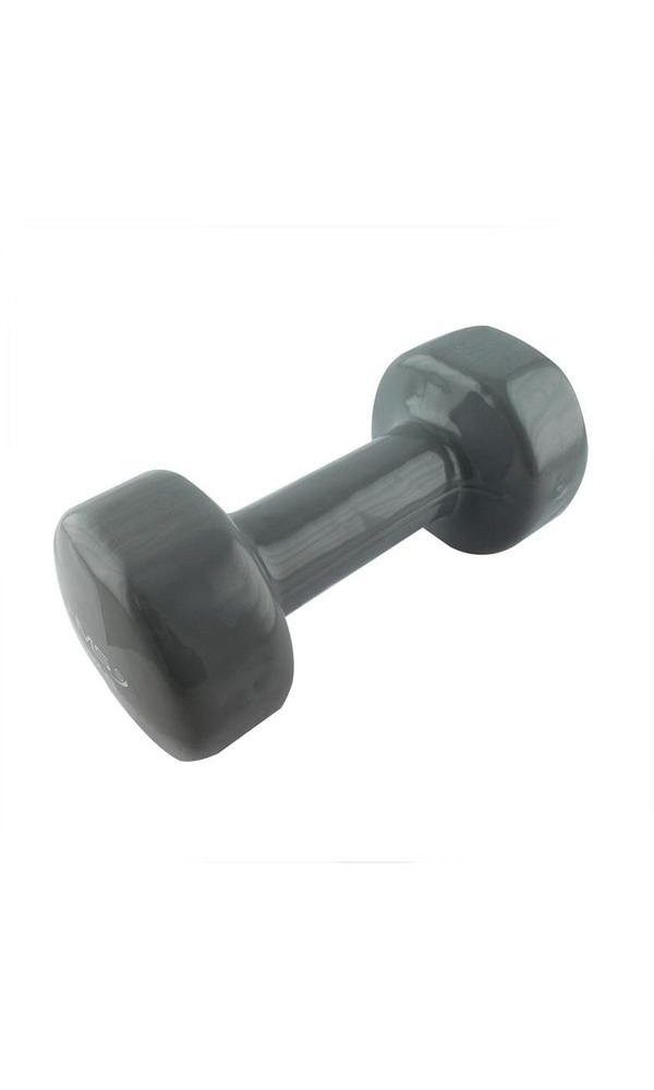 HMS Kurzhantel Fitness 17023 aus Gusseisen mit Vinylbeschichtung 5kg grau
