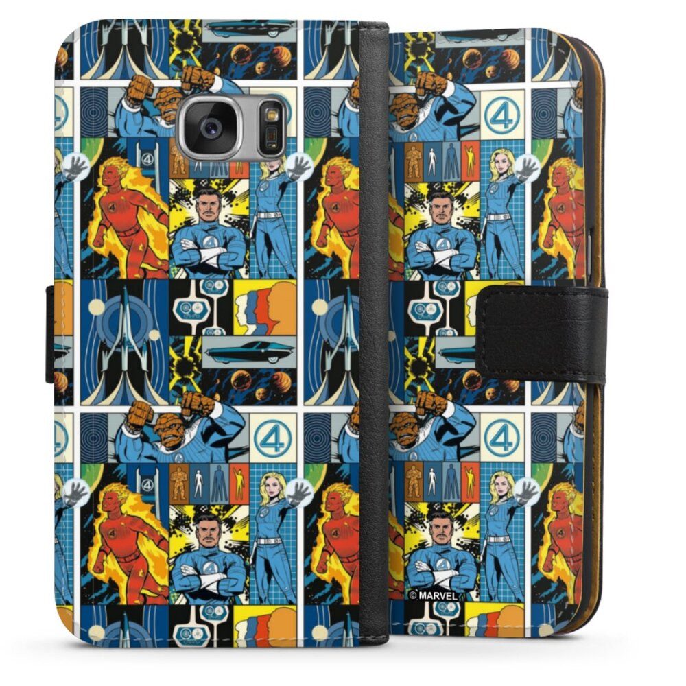 DeinDesign Handyhülle Marvel The Fantastic Four Offizielles Lizenzprodukt, Samsung Galaxy S7 Hülle Flip Case Klapphülle Handytasche Leder