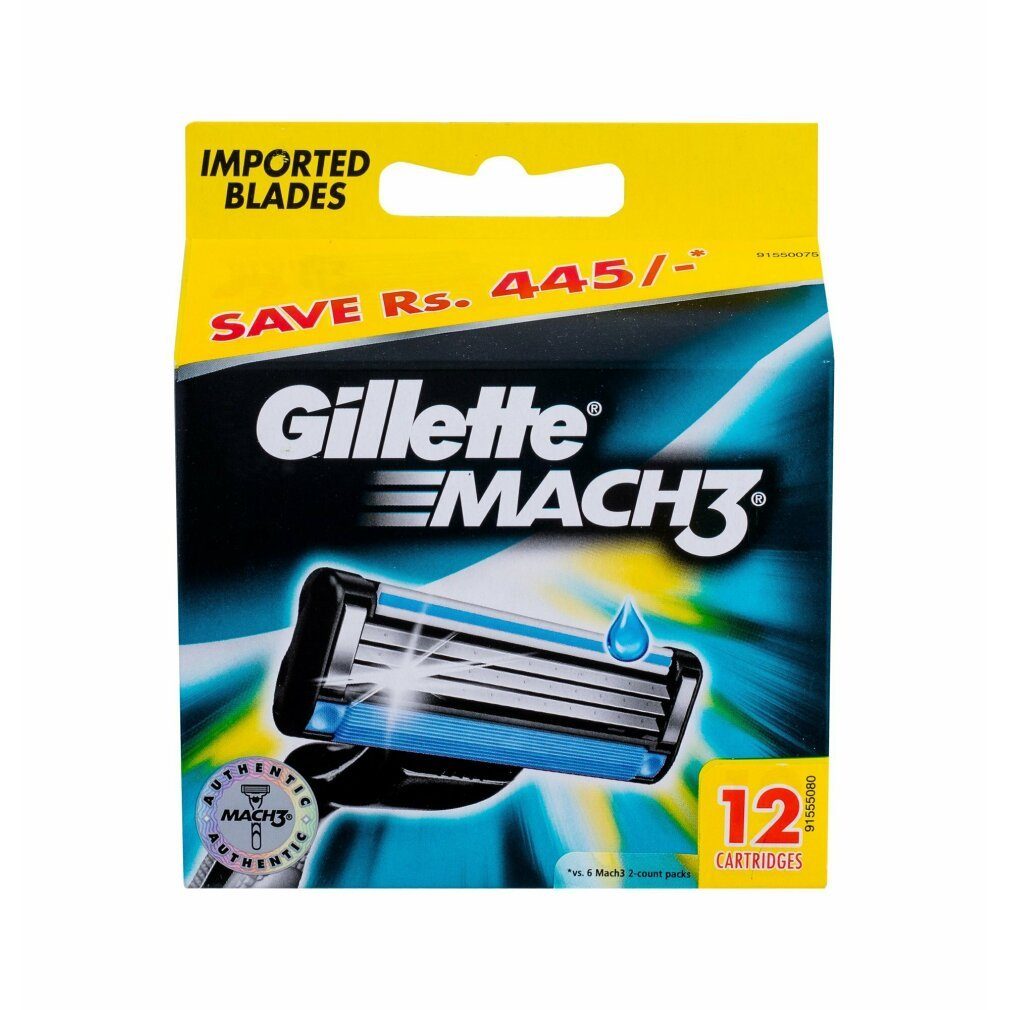 12 3 Stück Mach Gillette Rasierklingen Gillette Rasierklingen -