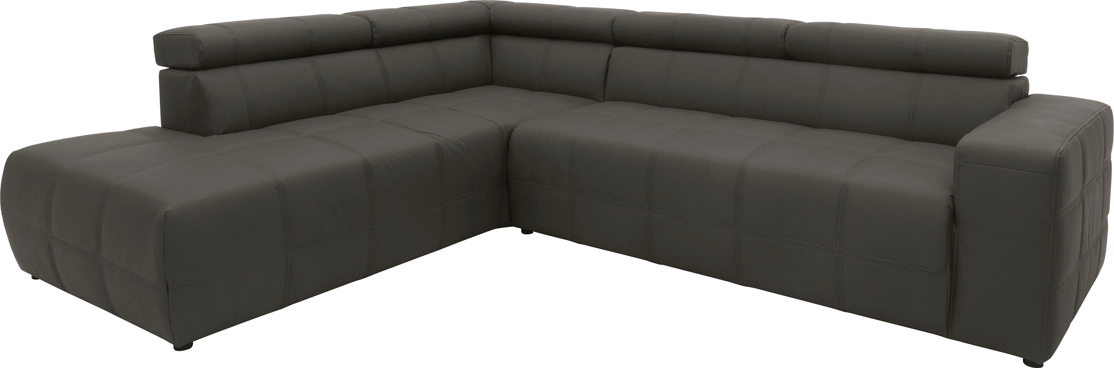 DOMO collection Ecksofa Brandon L-Form, auch in Leder, inklusive Kopfteilve günstig online kaufen