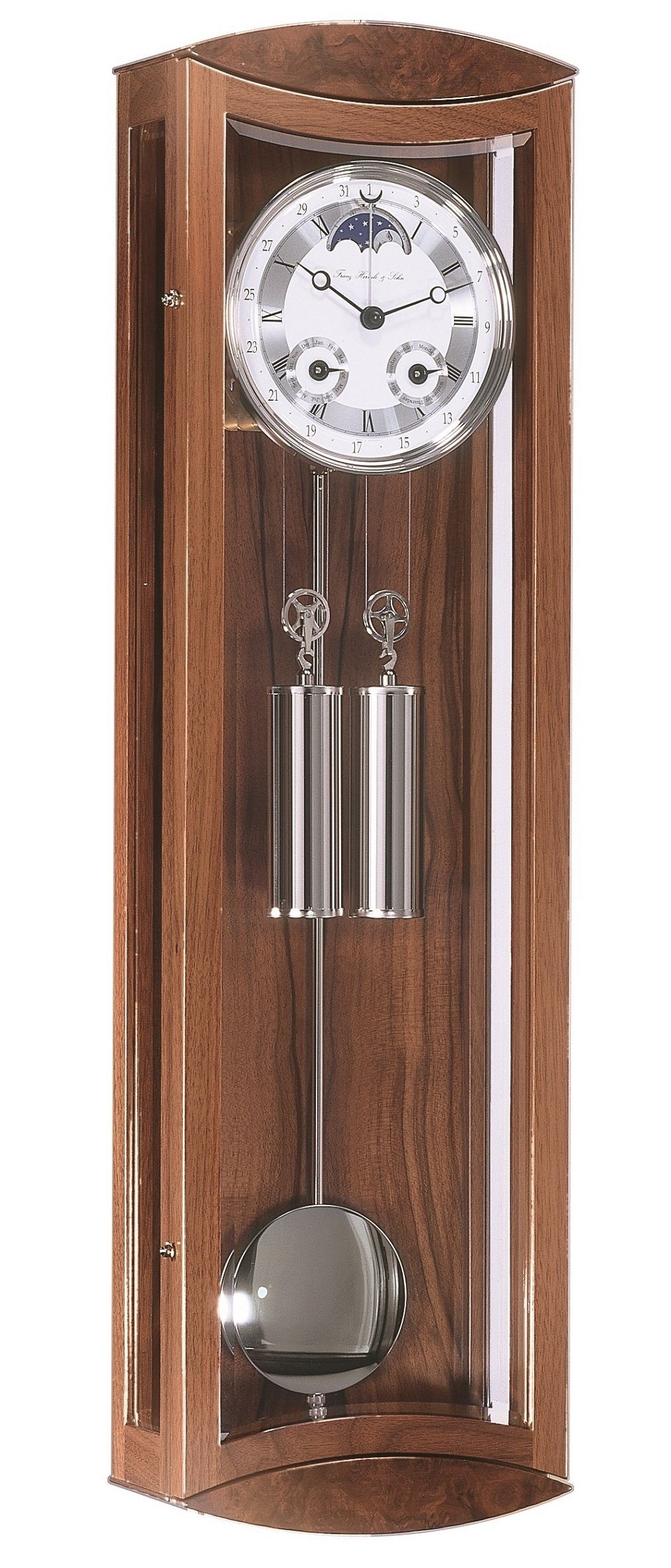 Hermle Pendelwanduhr Wanduhr mit Pendel Vollkalender (Mechanisches Uhrwerk mit Vollkalender)