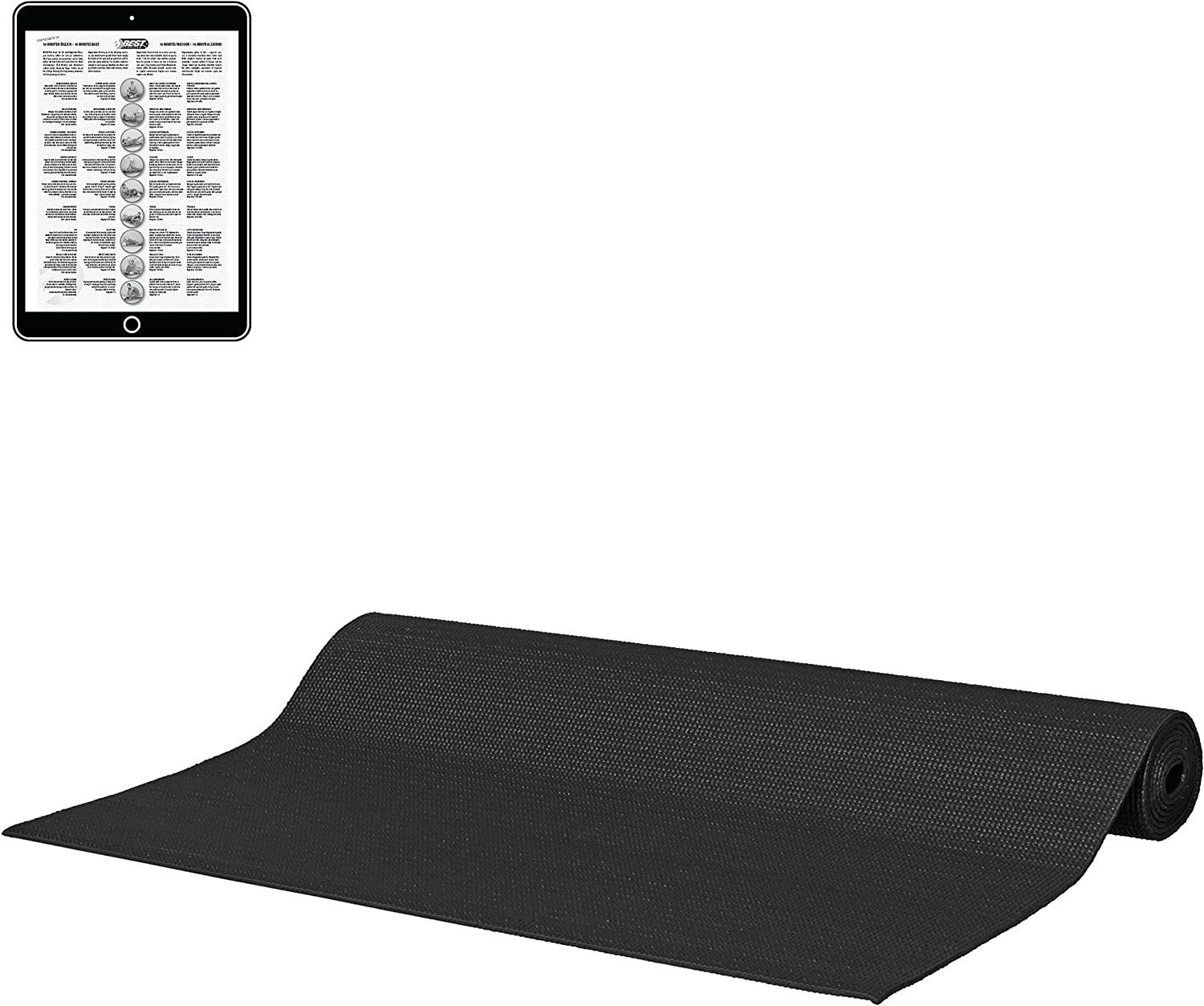 Best Sporting unterwegs. inkl. Yogamatte, Mat Hochsprungmatte schadstoffgeprüftem x 0,3cm I I in x Yogamatte Übungsanleitung I rutschfest Kompakte Pilatesmatte Sportmatte aus ideal für kompakt 173 unterwegs Fitnessmatte Yoga 61 PVC, für I