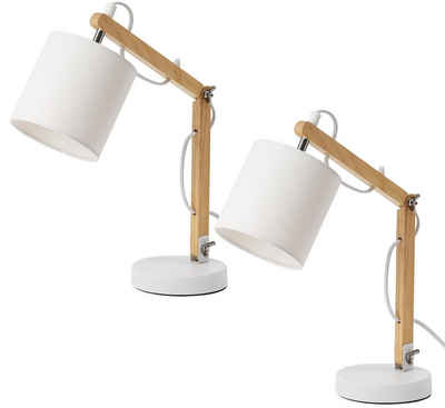 BRUBAKER Schreibtischlampe »2er Set verstellbare Leselampen«, Tischleuchten bis 52 cm Höhe, Tischlampe, Nachttischlampe