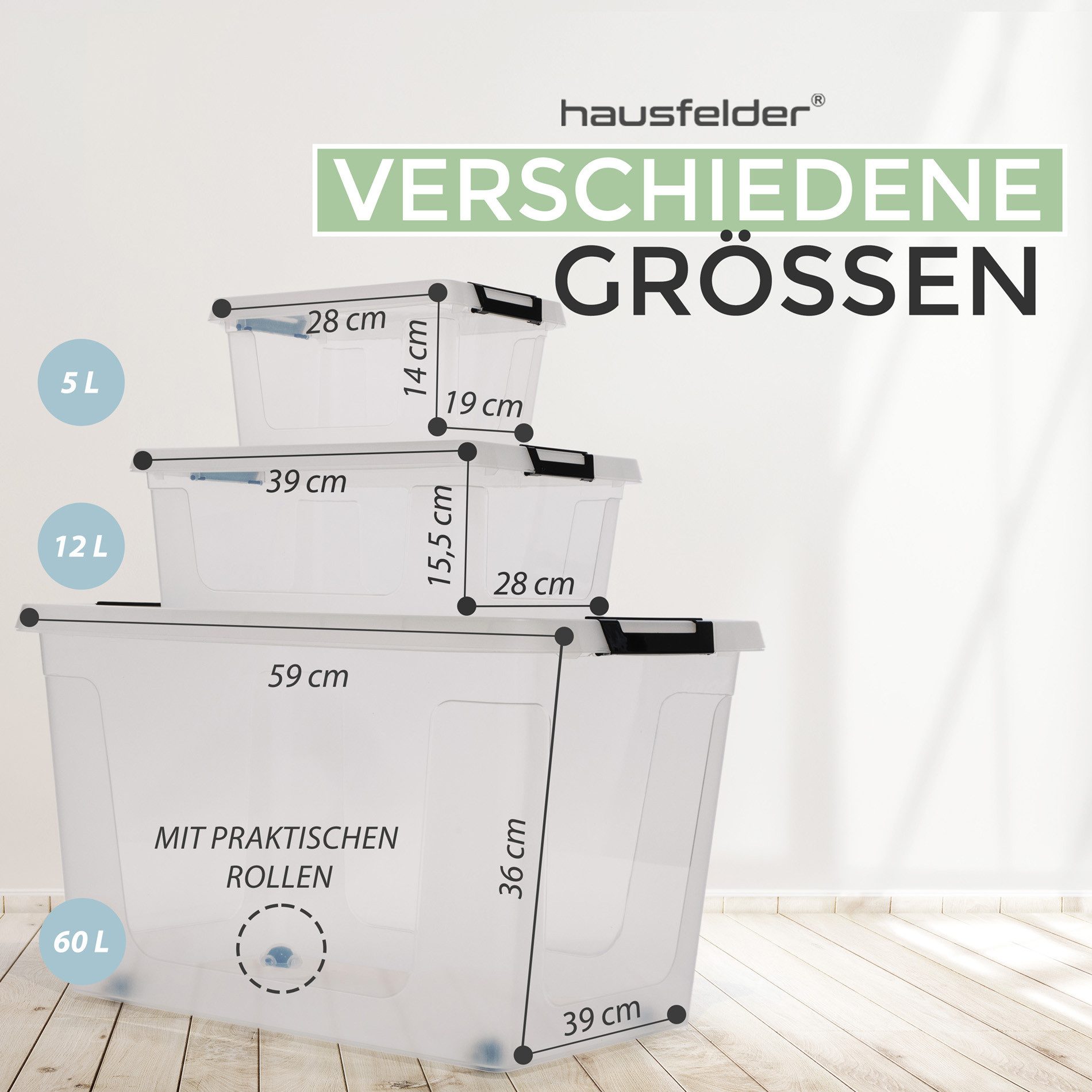 Hausfelder Aufbewahrungsbox Ordnungsboxen mit Deckel und günstig online kaufen