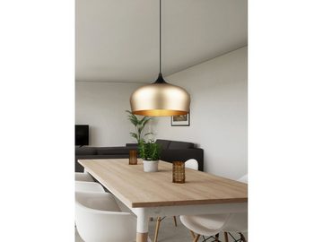 meineWunschleuchte LED Pendelleuchte, LED wechselbar, warmweiß, Esstisch-lampe modern über Kochinsel & Kücheninsel Gold-en, Ø45cm