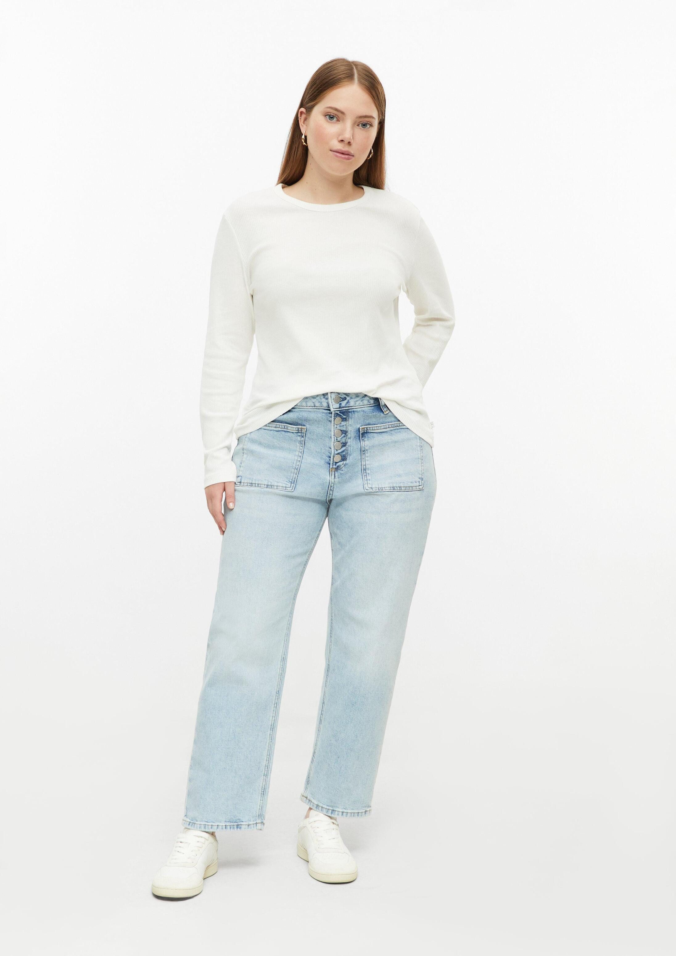QS Regular-fit-Jeans Jeans-Hose Jeans / High Rise / Straight Leg cropped