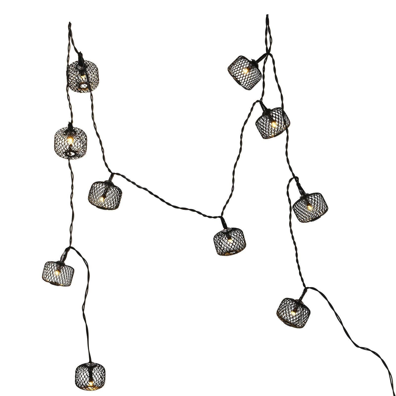 LED-Lichterkette Mesh, Eisen, Kupfer, L Schwarz Outdoor-LED-Lichterkette aus Polyvinylchlorid, Depot 1.65 Meter