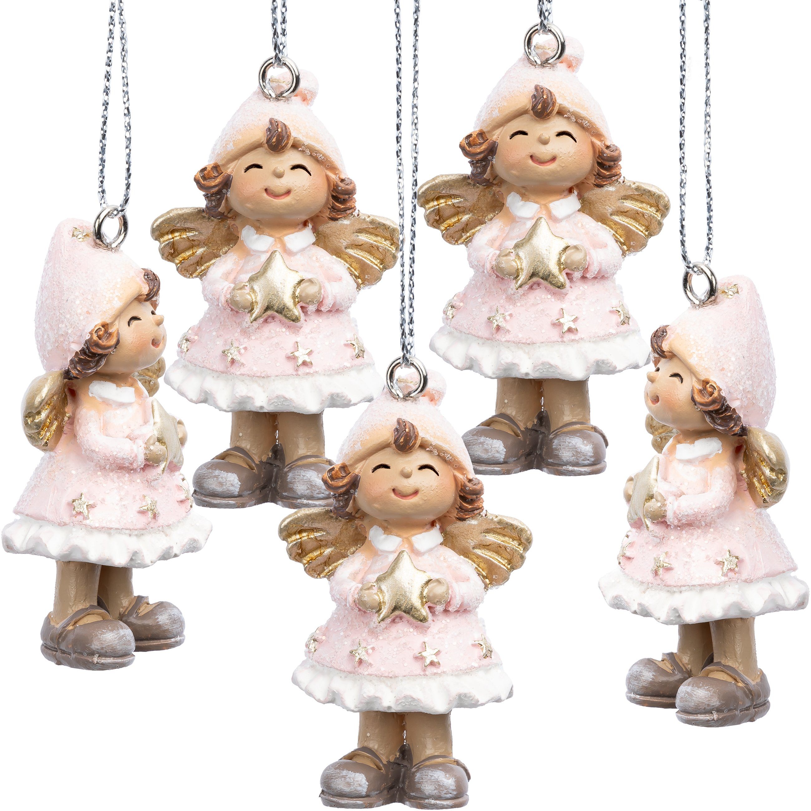 SIKORA Christbaumschmuck BS696 Engel Figur Weihnachtsbaum Anhänger 6er Set