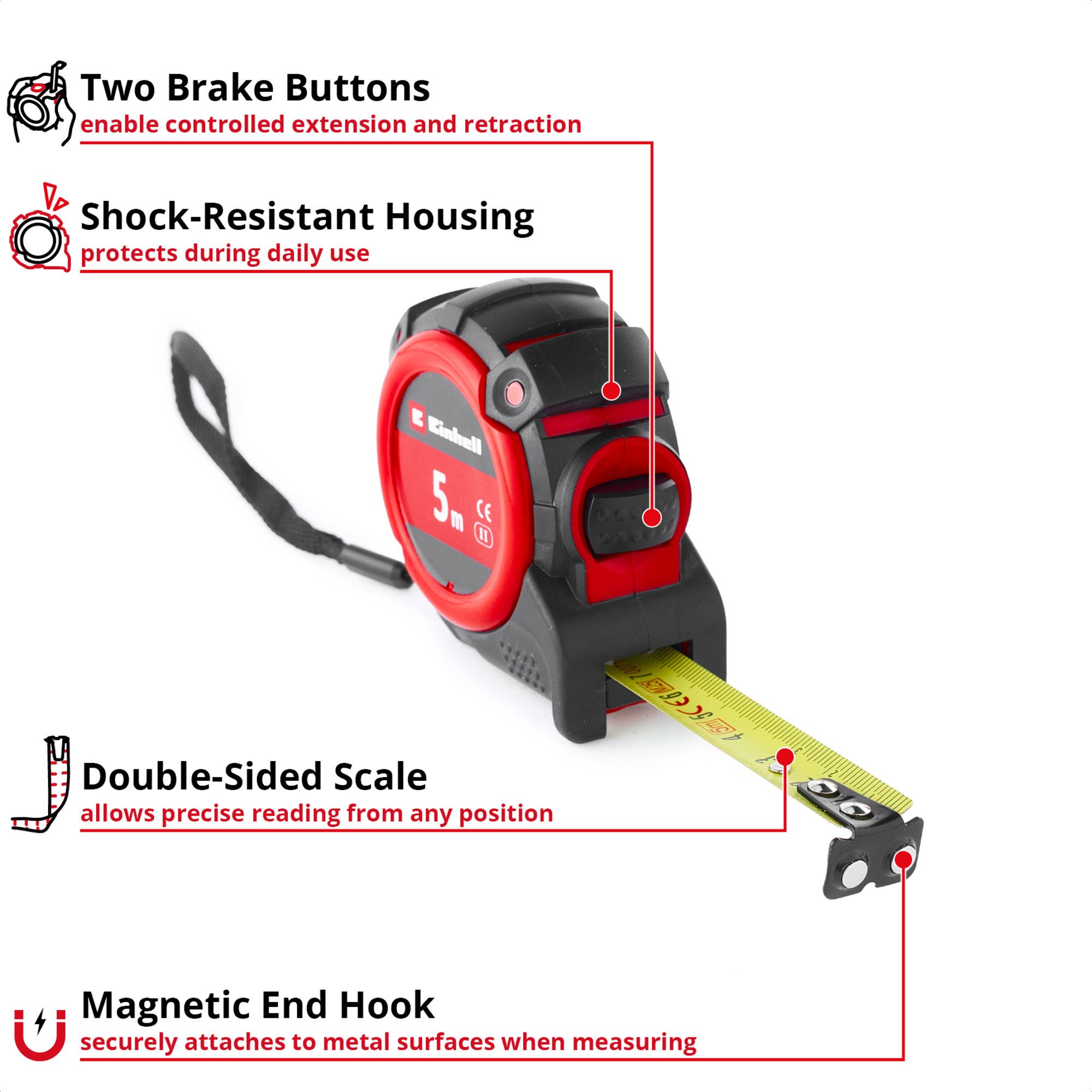 Einhell Maßband EINHELL Bandmaß, 5 Meter