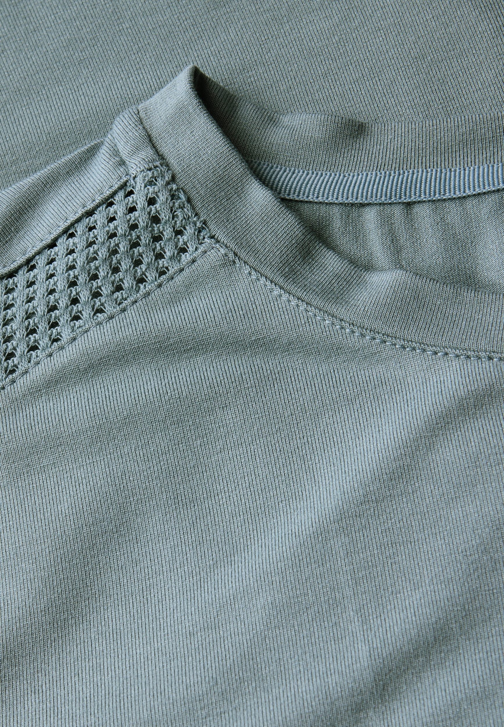 STREET ONE T-Shirt - Jersey-Shirt Damen – Mesh-Details Schulter – U-Boot-Au günstig online kaufen