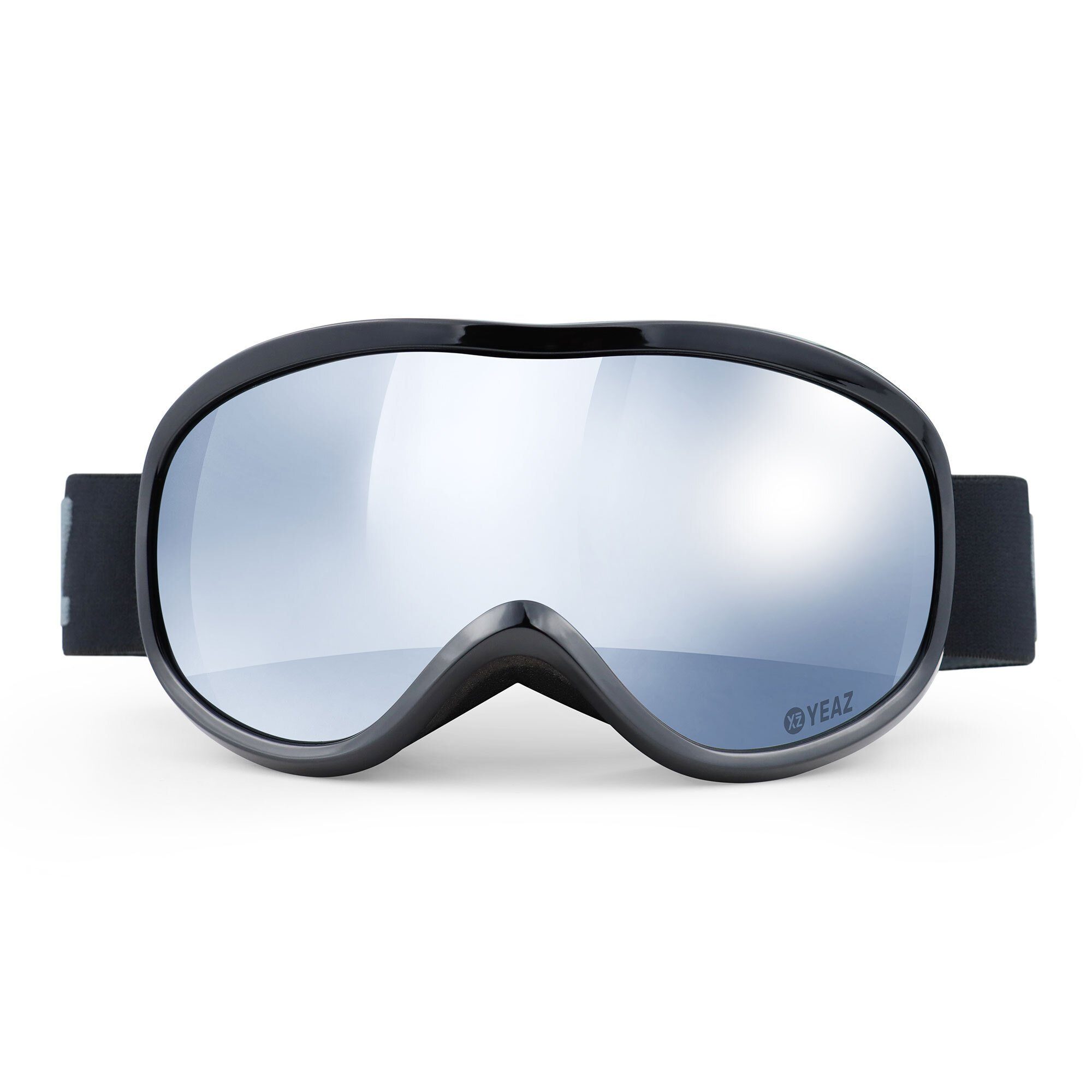 YEAZ Skibrille STEEZE Ski- und Snowboard-Brille silber/schwarz, Premium-Ski- und Snowboardbrille für Erwachsene und Jugendliche