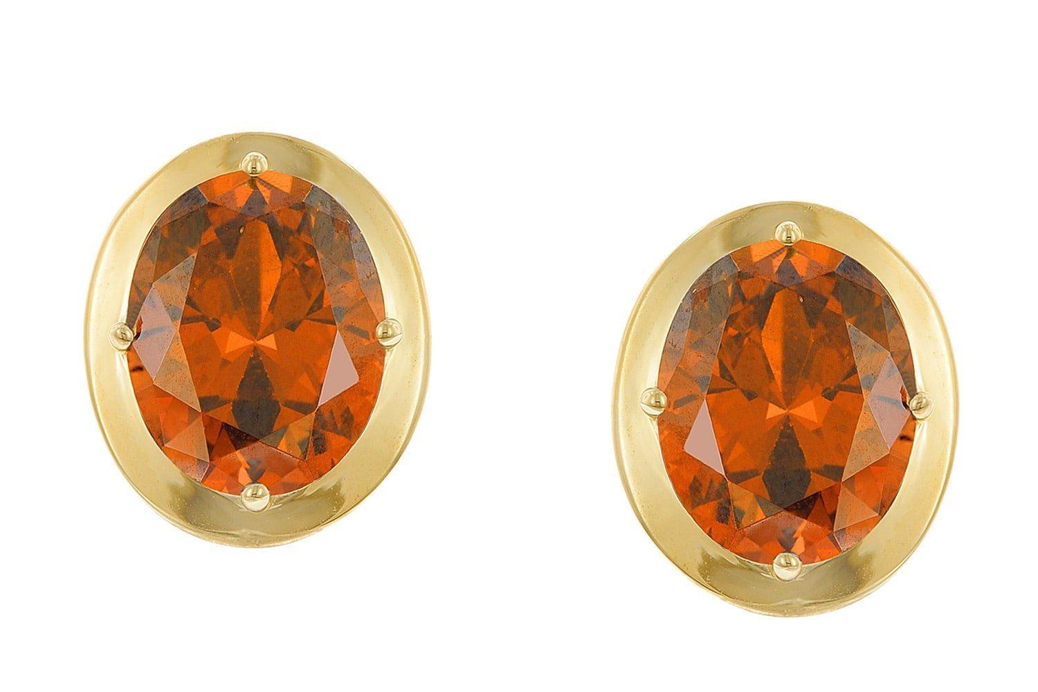 trendor Paar Ohrstecker 21346-10, für Damen 925 Silber Vergoldet Orange-Rot