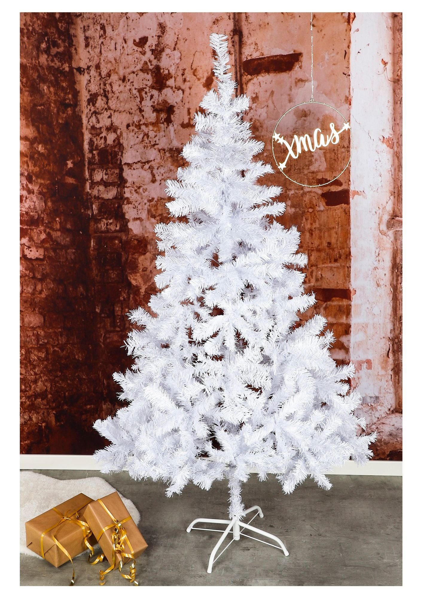 GartenHero Künstlicher 180 Weihnachtsbaum Künstlicher weiß cm Tannenbaum Weihnachtsbaum Weihnachten Baum