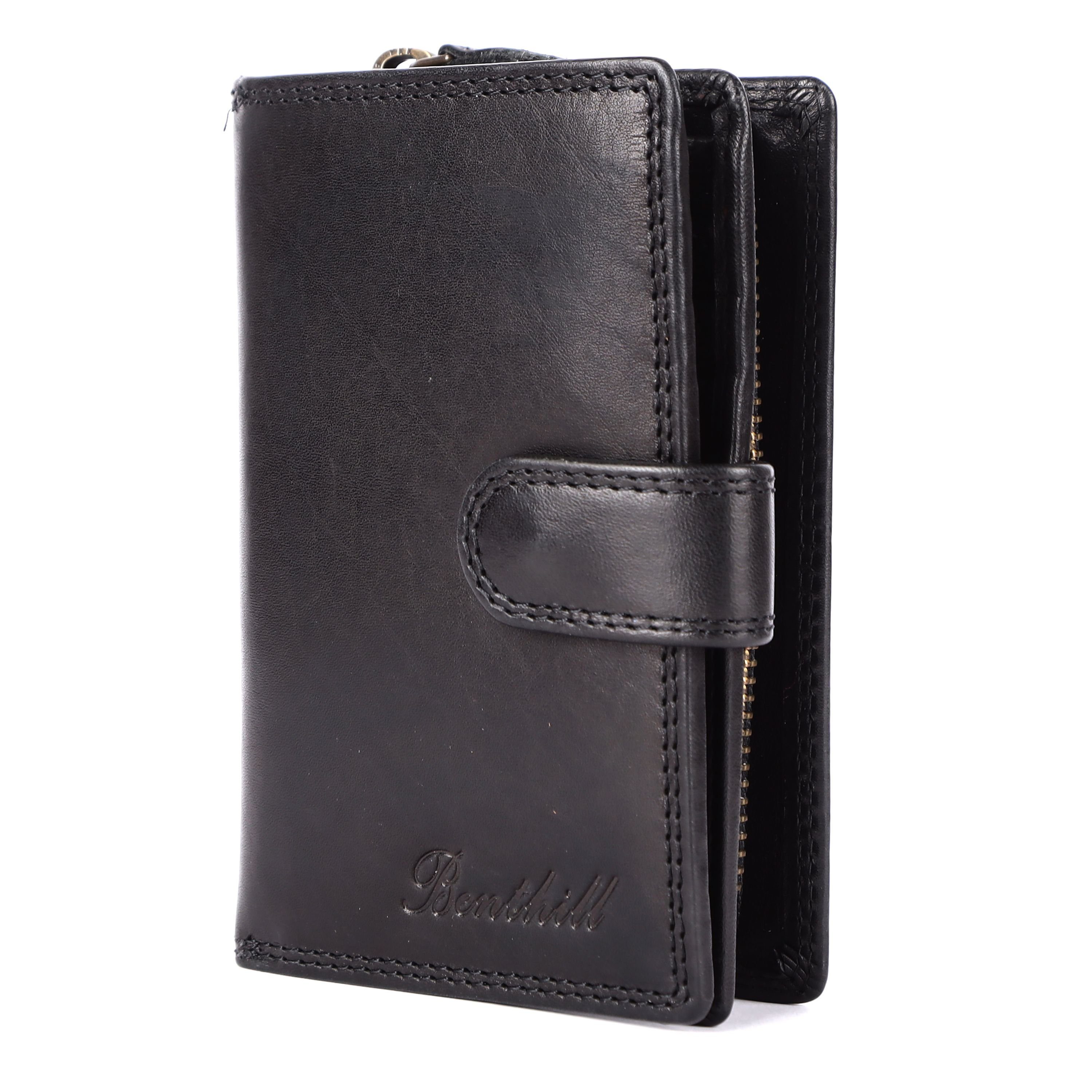 Benthill Geldbörse Damen Echt Leder RFID Portemonnaie Vintage Mittelgroß Po günstig online kaufen