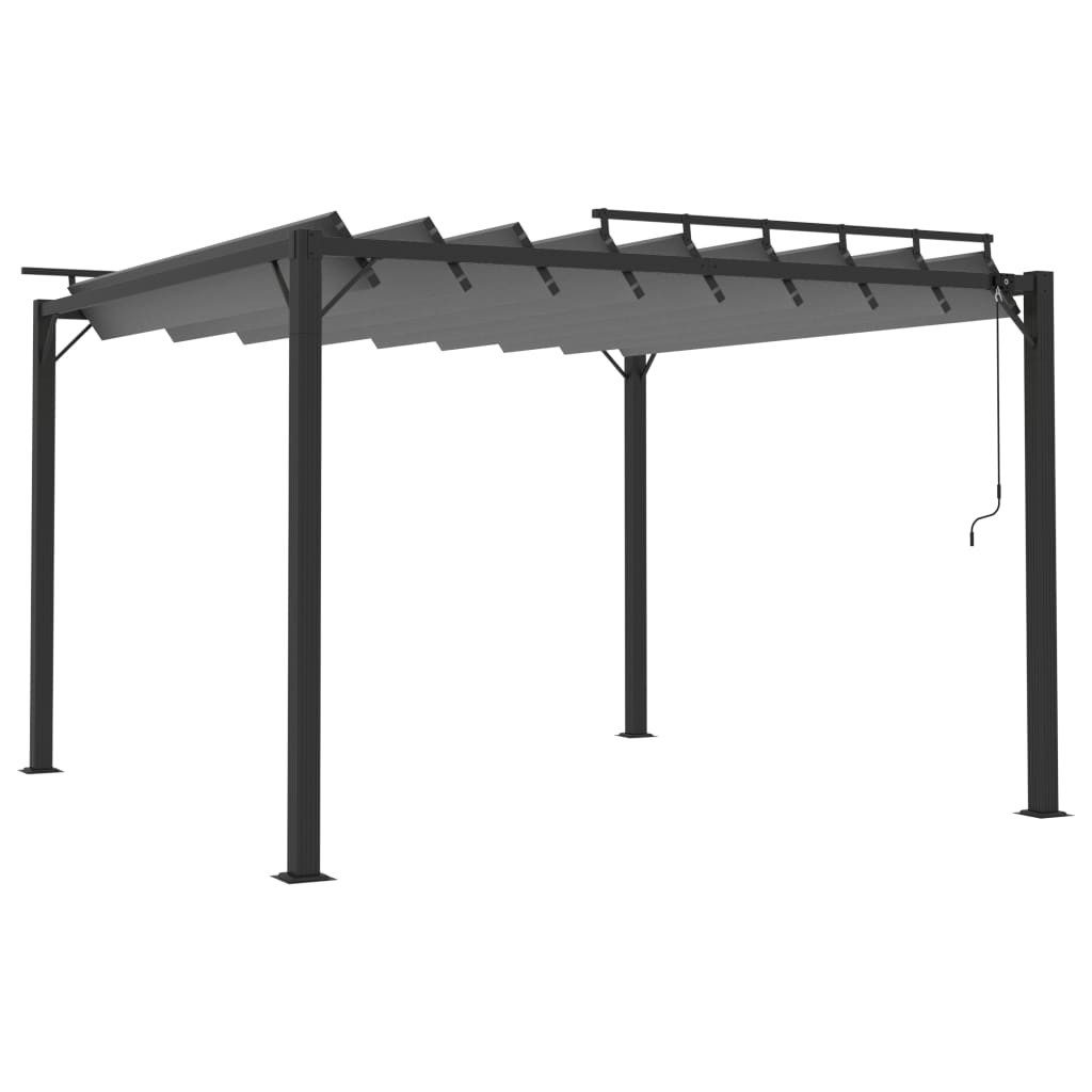 vidaXL Pergola, mit Lamellendach 3x3 m Anthrazit Stoff und Aluminium