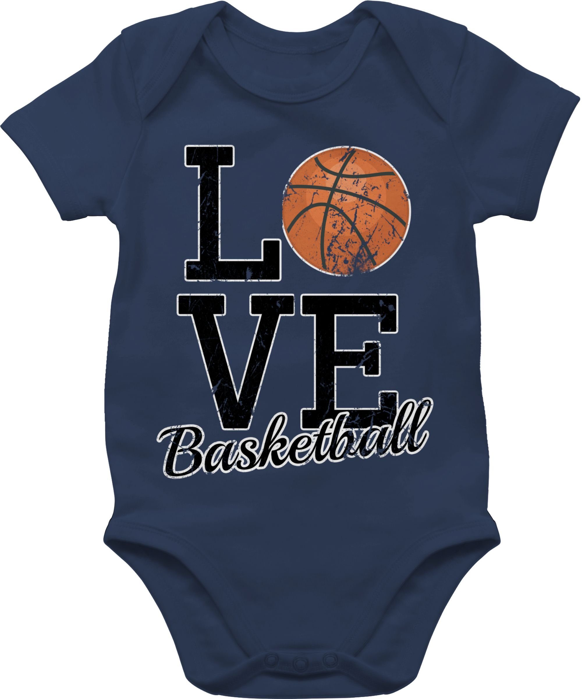 Shirtracer Shirtbody Love Baby Bewegung & Basketball Blau Navy 3 Sport