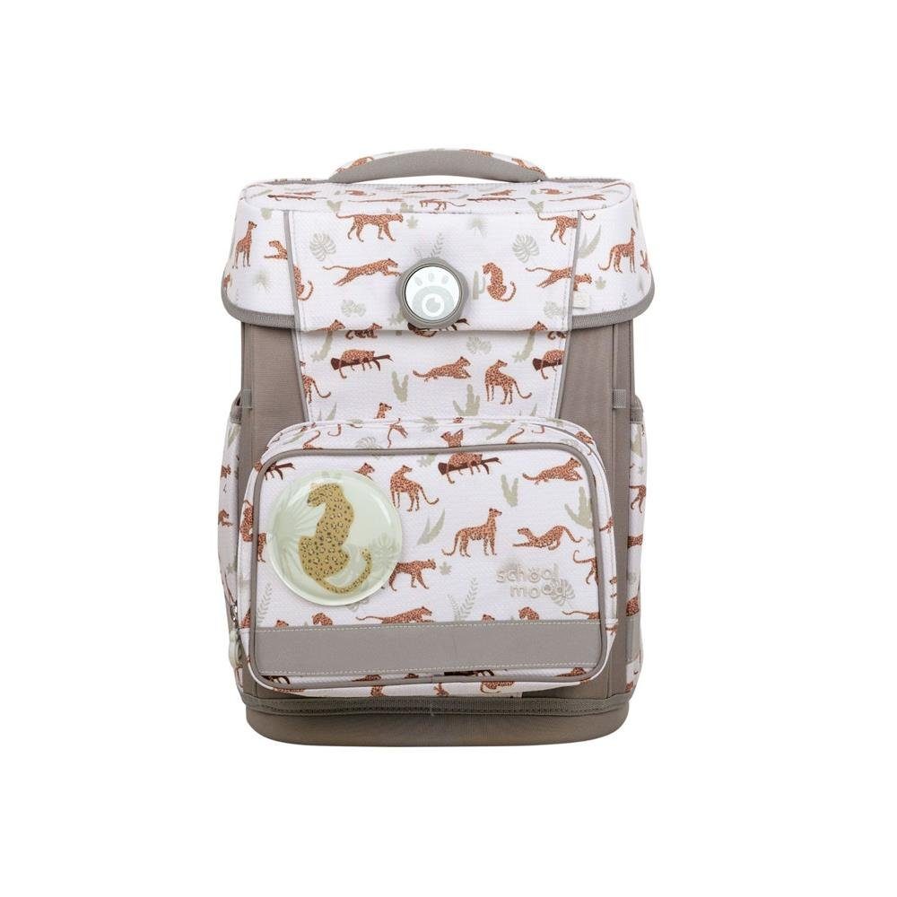 SCHOOL-MOOD® Schulrucksack Champion (Set, 7-tlg., mit Turnbeutel, Etui, Schlamperrolle, Brustbeutel, Brotdose, Patchies), 21 Liter, für Grundschule