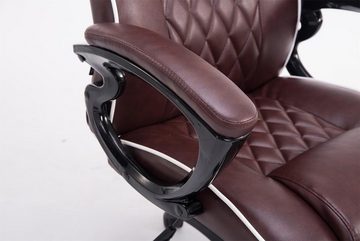 TPFLiving Bürostuhl Bigo mit bequemer ergonomisch geformter Rückenlehne (Schreibtischstuhl, Drehstuhl, Chefsessel, Bürostuhl XXL), Gestell: Kunststoff schwarz - Sitzfläche: Kunstleder bordeauxrot