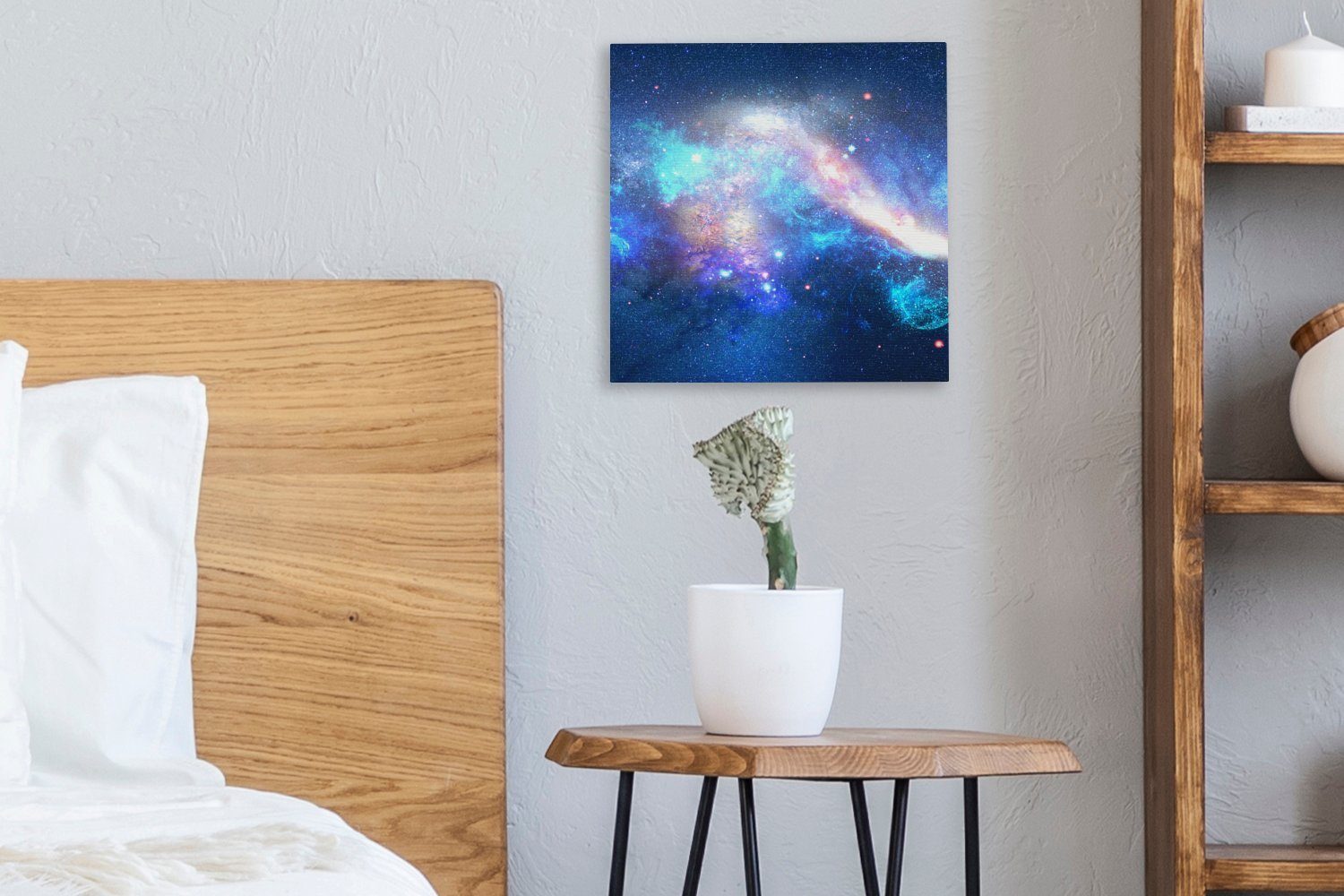 St), OneMillionCanvasses® für Sterne - (1 - Bilder Weltraum, Schlafzimmer Wohnzimmer Blau Leinwand Leinwandbild