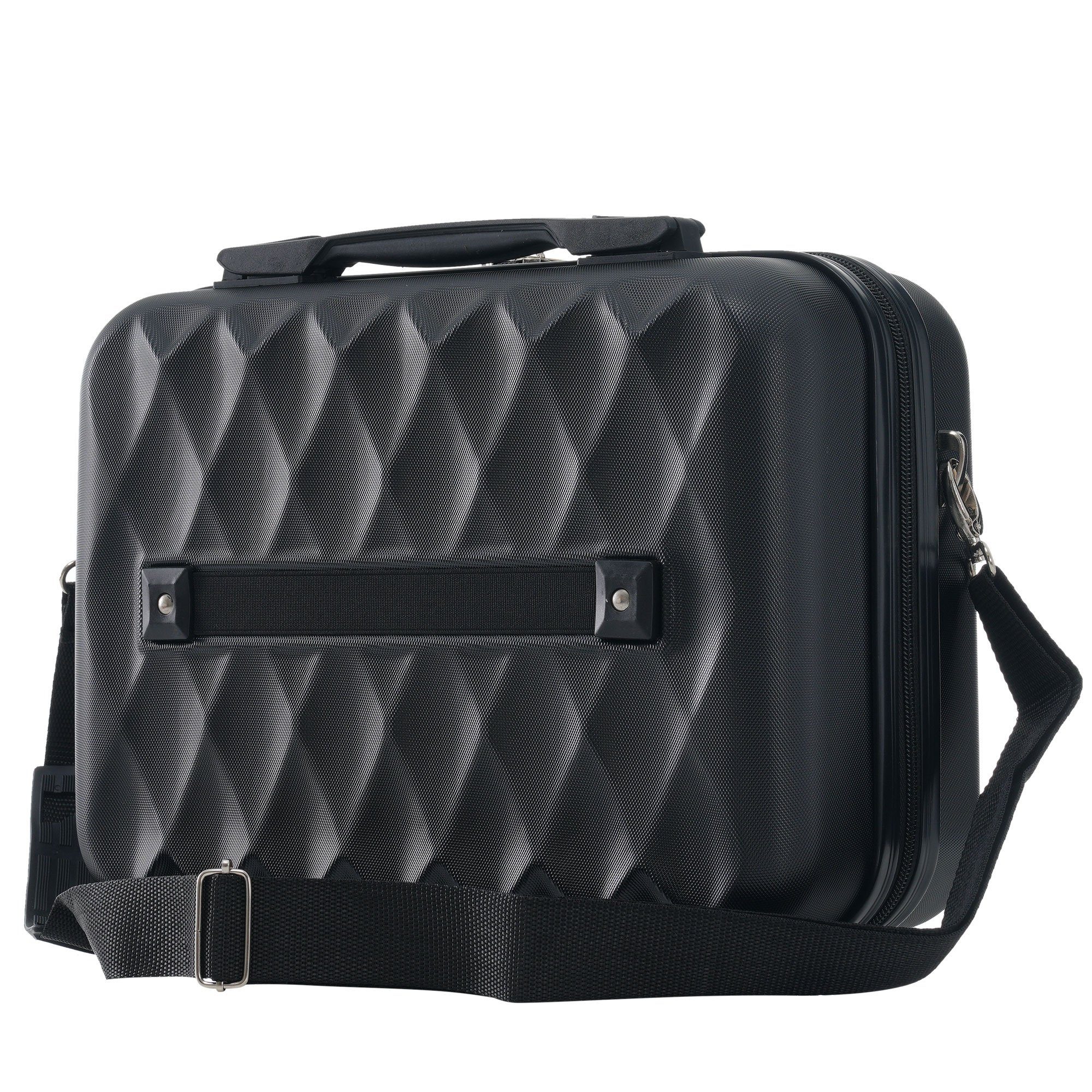 Flieks Trolleyset, 4 Rollen, (Set, 4 tlg), Kofferset Handgepäckkoffer Hartschalentrolley Set, mit kleiner Tasche