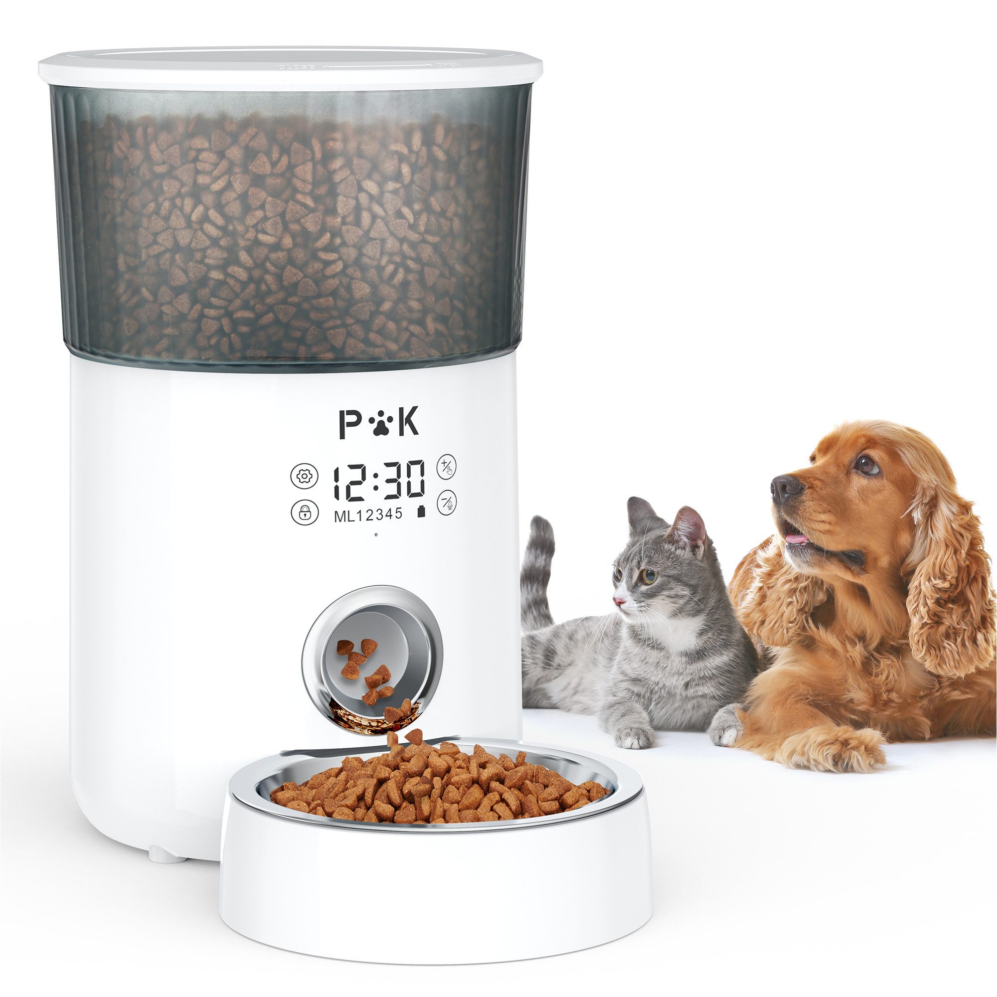 Futterautomat 4L LCD Katze & Hund Automatischer Futterspender Pet Feeder mit Timer