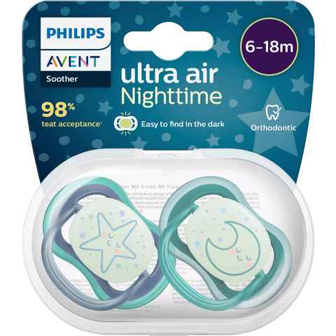 Philips AVENT Schnuller ultra air SCF376, Doppelpack, mit Transport- und Sterilisationsbox, 6 bis 18 Monate