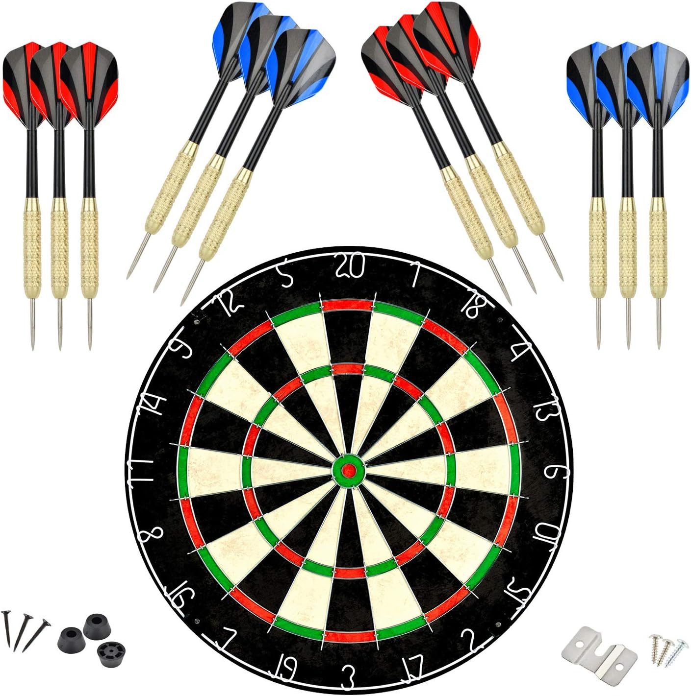 Dartscheibe Dartscheibe mit klammerfreiem Bullseye, 18 g Stahlspitze