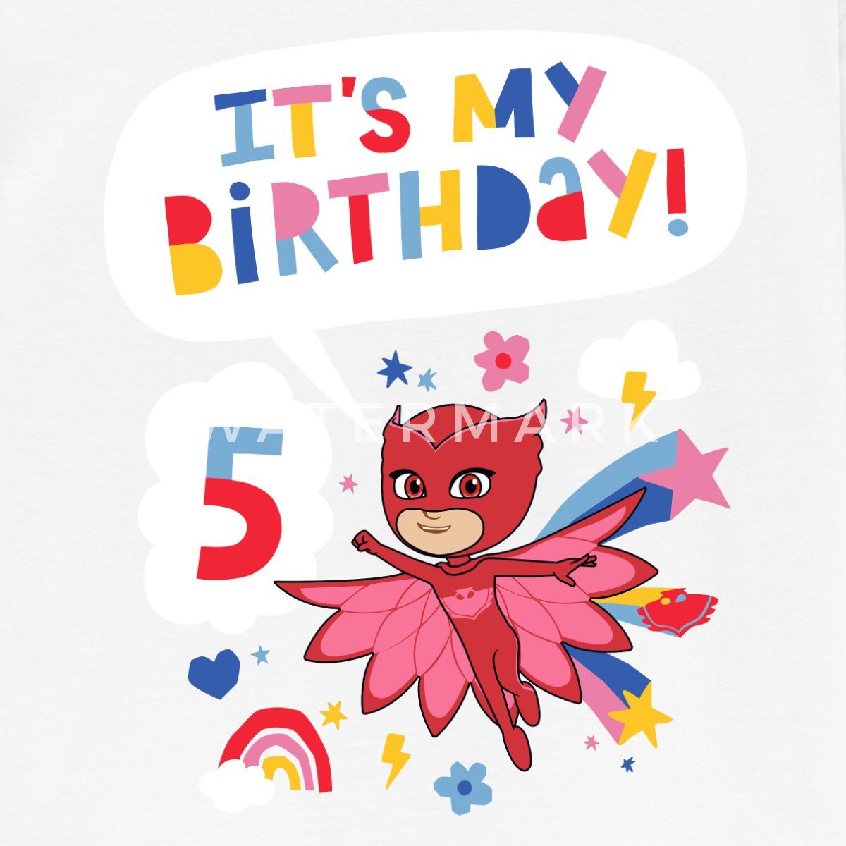 Spreadshirt T-Shirt PJ Masks Eulette Geburtstags Design 5. Geburtstag Kinder T-Shirt (1-tlg)