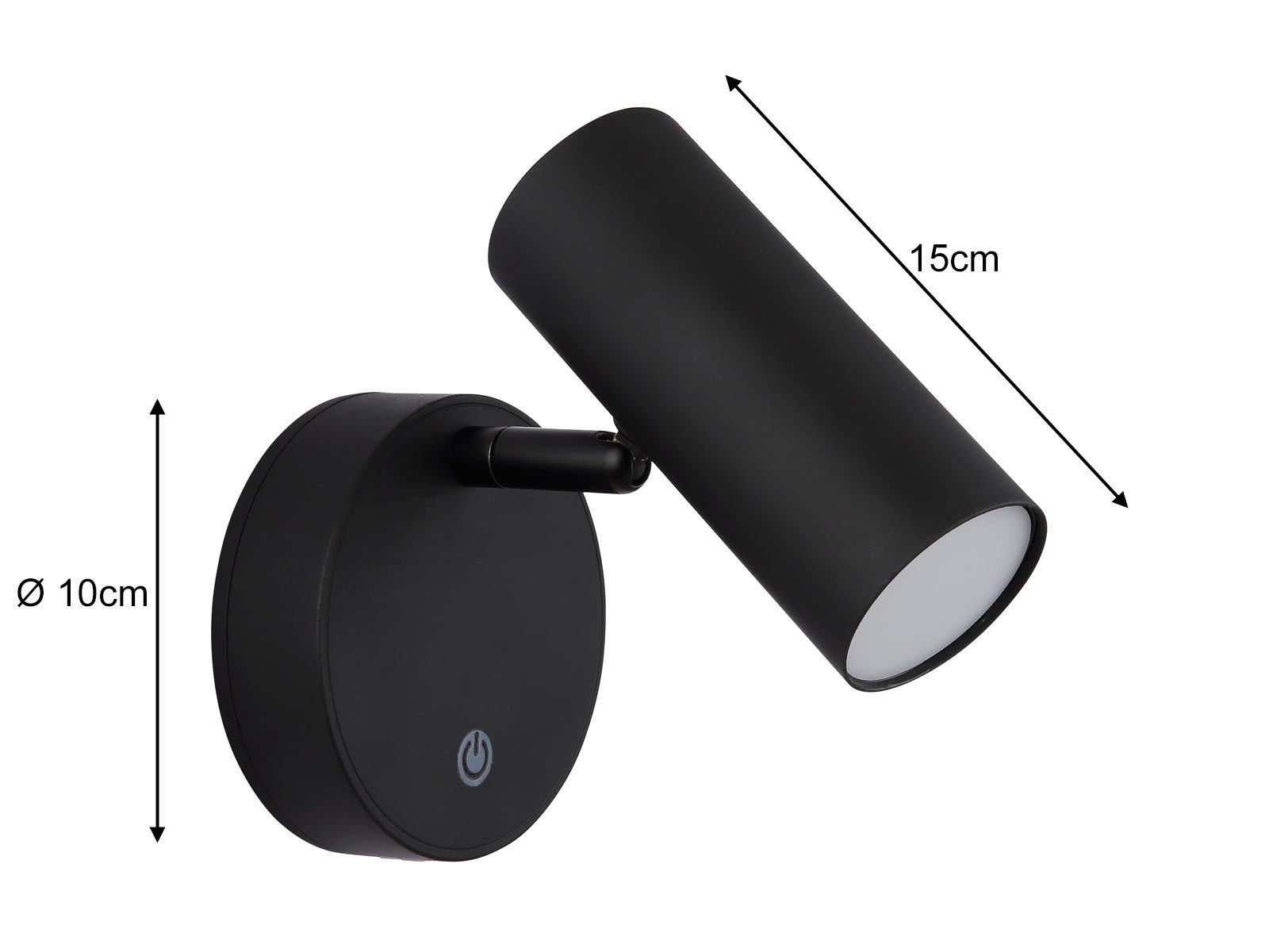 GLOBO LIGHTING LED Wandstrahler Innen mit Schalter & Akku, Breite 10cm, USB aufladbar, LED fest integriert, Warmweiß, Wandleuchte kabellos, Akku-Lampe ohne Stro – Bild 4 von 5