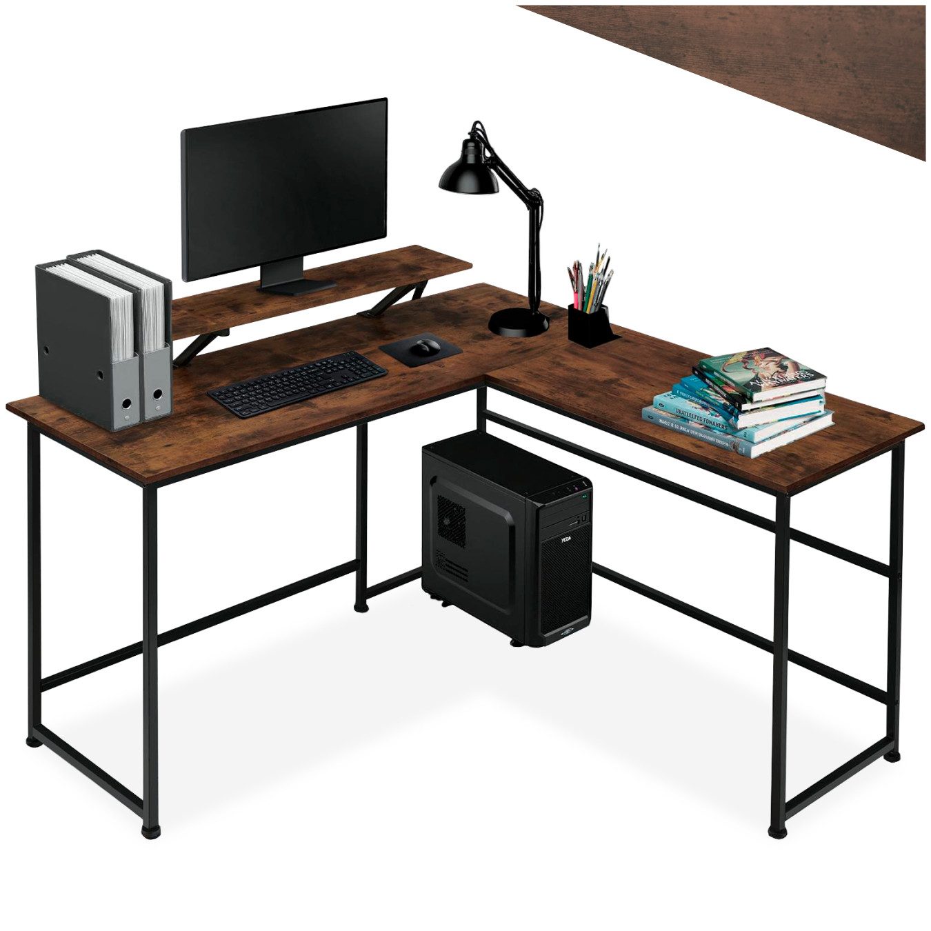 Schreibtisch Computertisch Melrose 140x130x76,5cm