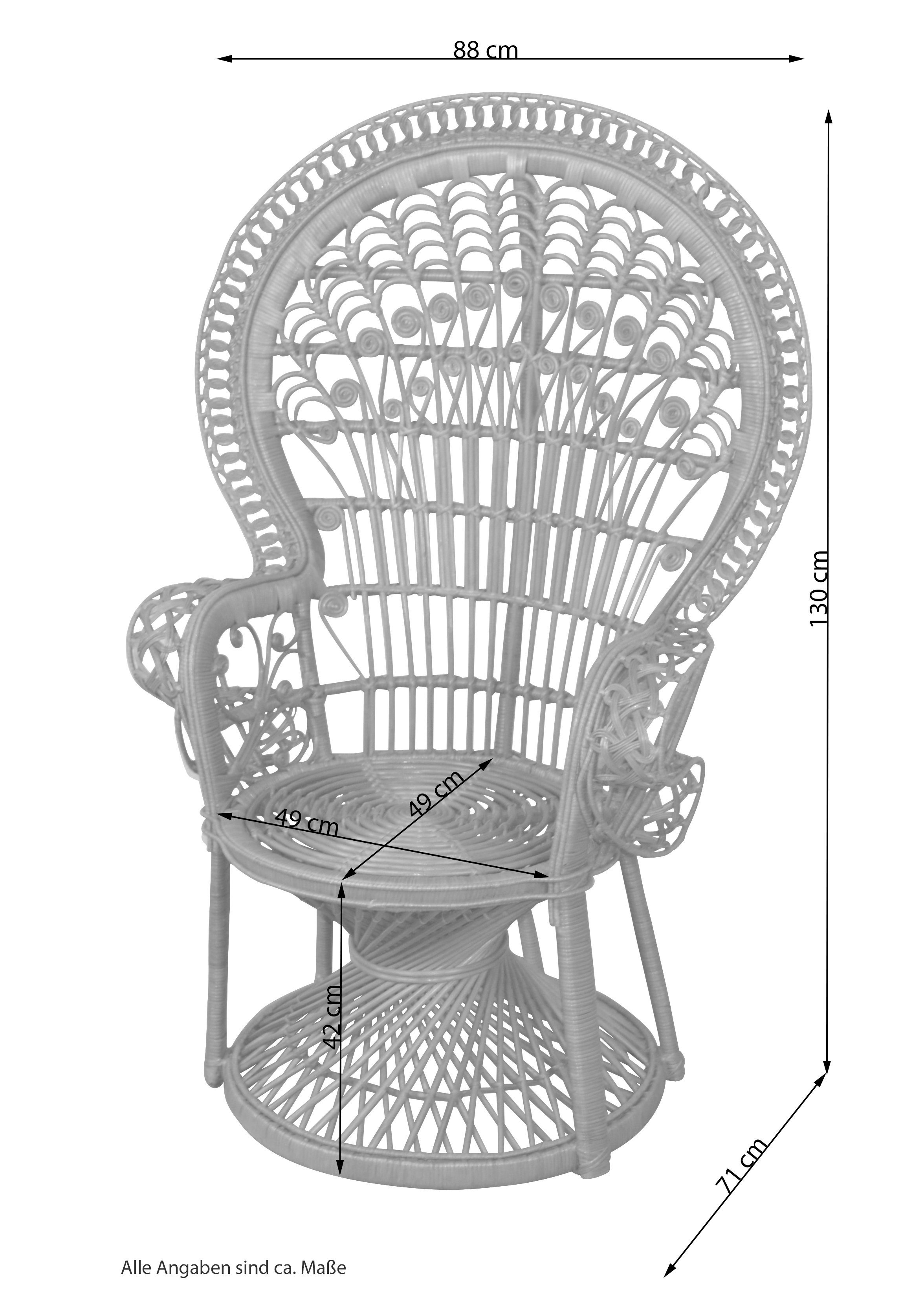 moebel-direkt-online Sessel Pfauenthron, Handgeflochten günstig online kaufen