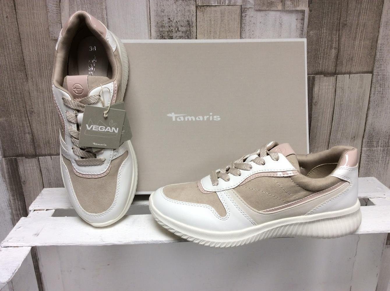 Tamaris Tamaris Damen Schnürschuh beige-weiß Schnürschuh