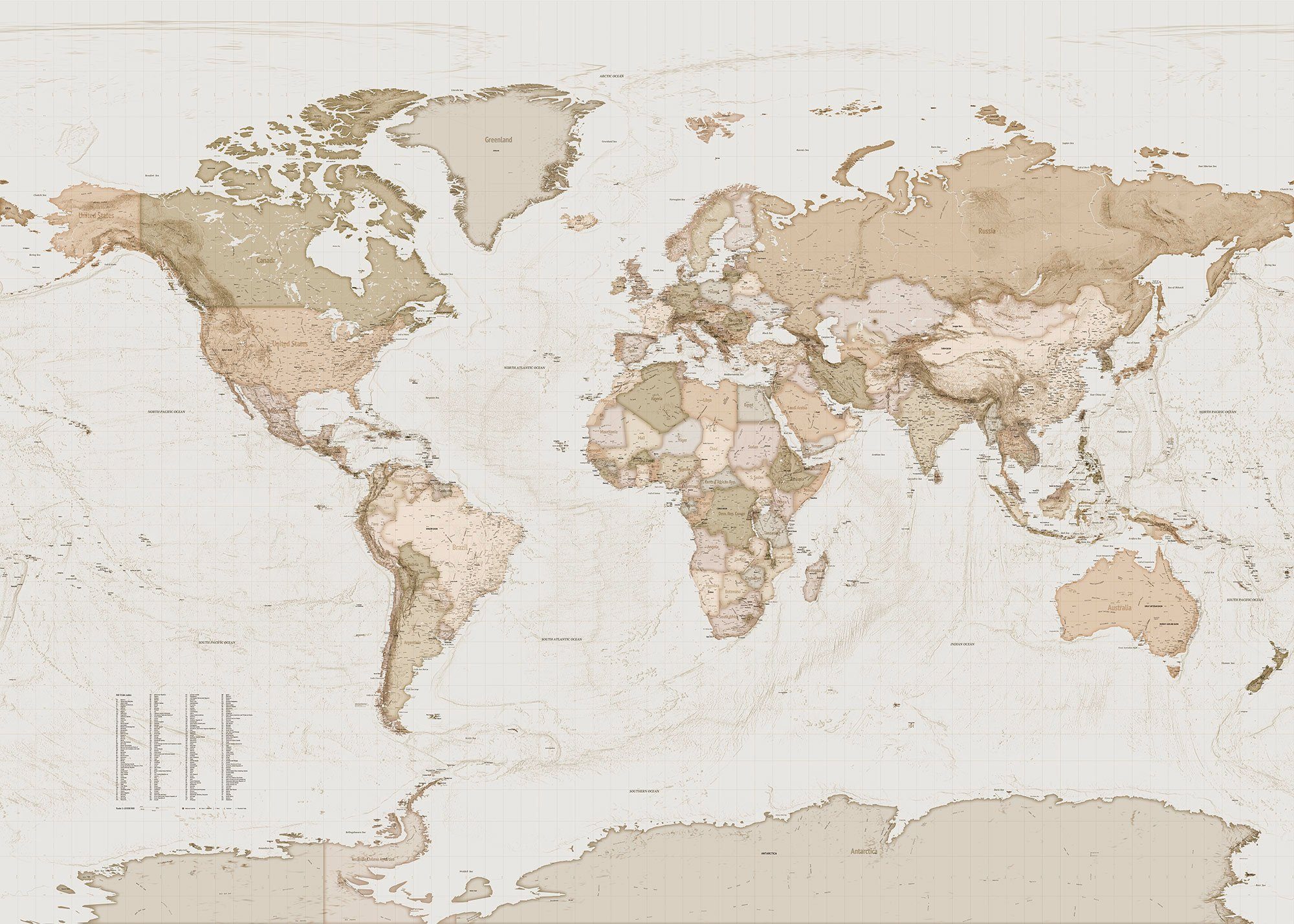 Earth (Breite x cm Map, Vliestapete 350x250 Komar Höhe)