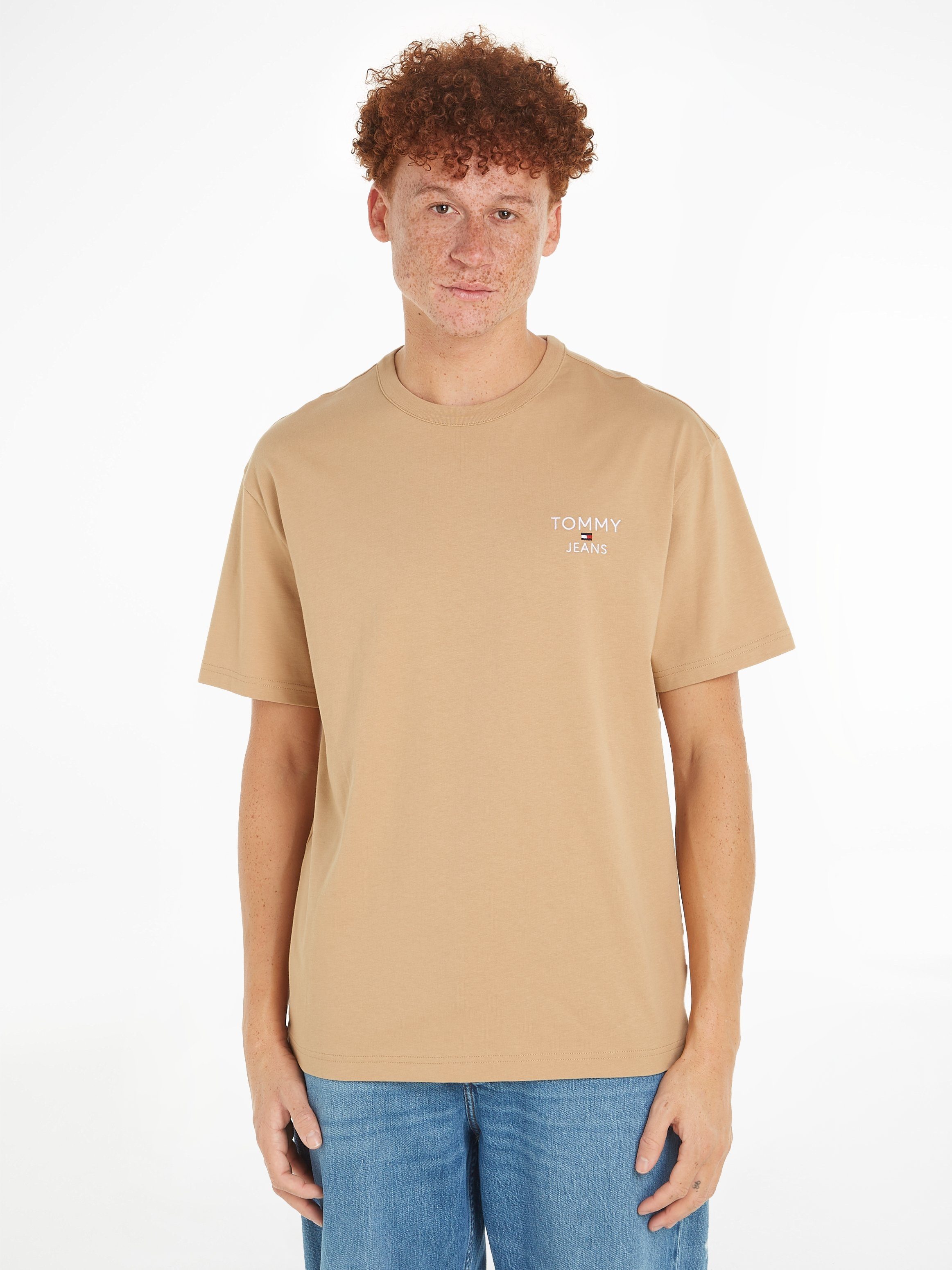 Tommy Jeans T-Shirt TJM REG CORP TEE EXT mit Tommy Jeans Stickerei Tawny Sand