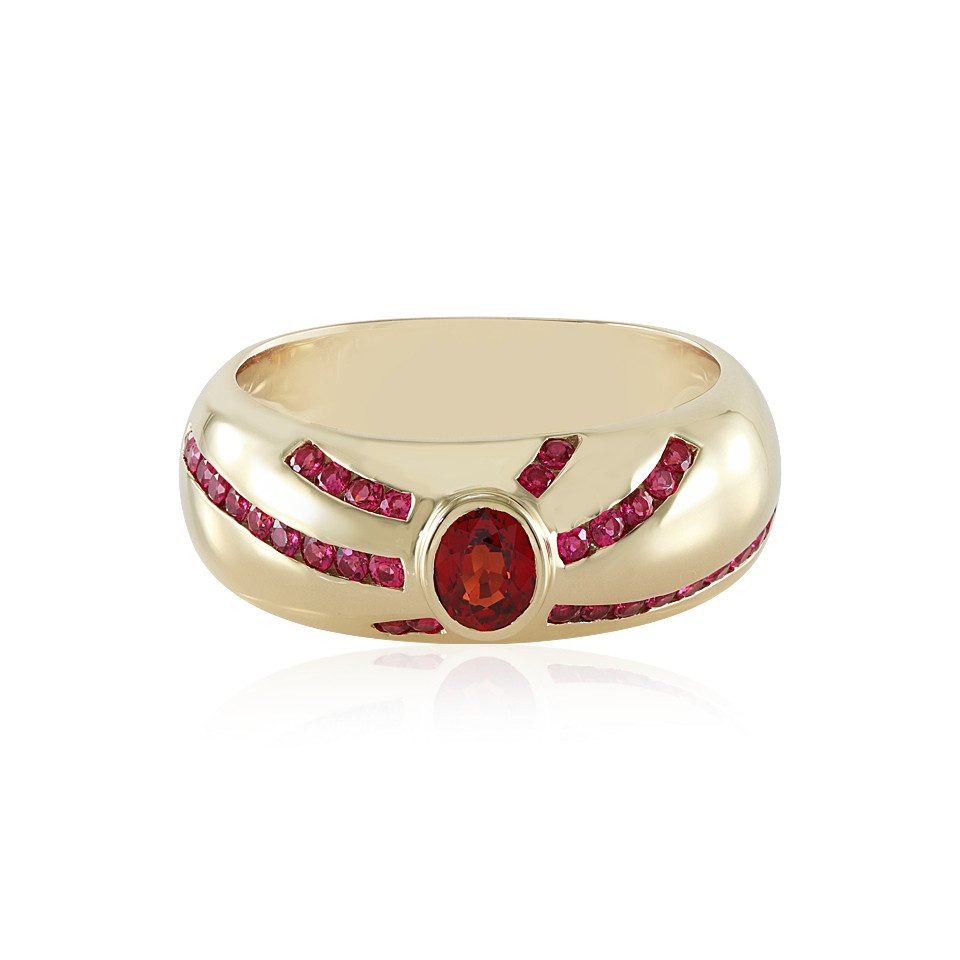 Goldring Tansanischer Rubin & rosa Spinell 9K Gold Ring, 0,996ct