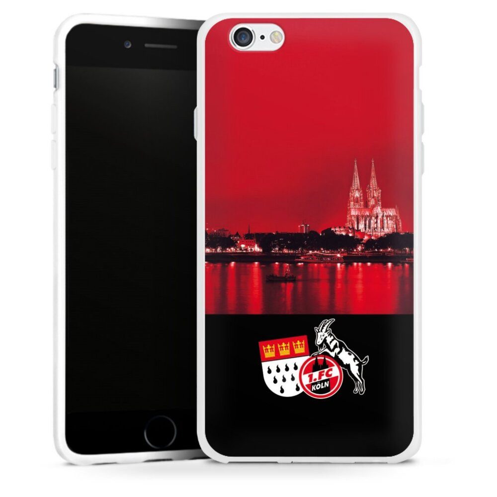 DeinDesign Handyhülle Skyline 1. FC Köln Offizielles Lizenzprodukt Skyline Köln Rot, Apple iPhone 6s Silikon Hülle Bumper Case Handy Schutzhülle