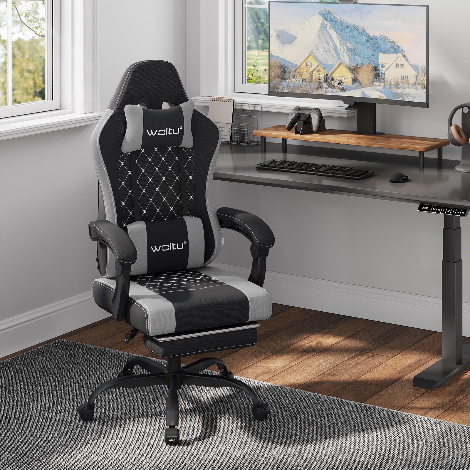 Woltu Gaming-Stuhl (1 St), mit Massagefunktion, ergonomisch, 150 kg, Netzst günstig online kaufen