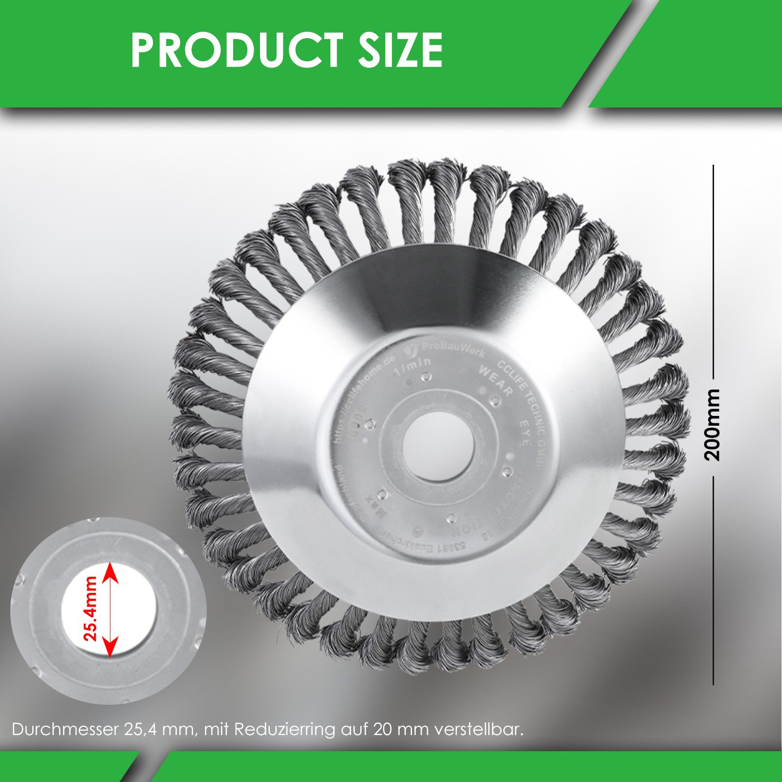 CCLIFE Rasentrimmer-Deflektor Unkrautbürste Freischneider 2er Set PROBAUWERK)