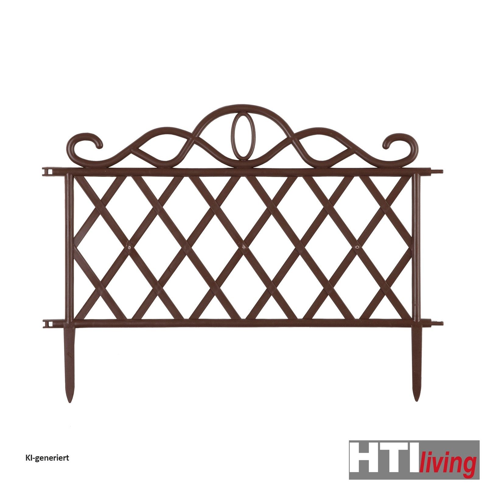 HTI-Living Beetbegrenzung Zierzaun Antik 4-teilig Nessa, 4 Zaunelemente, Beeteinfassung Beetbegrenzung