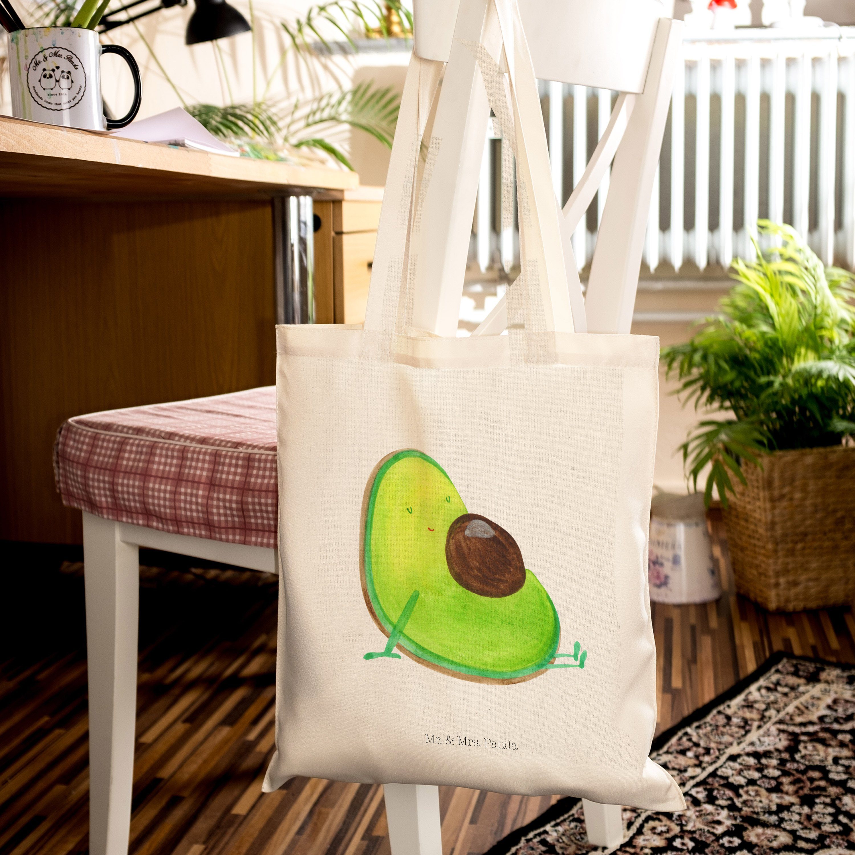 Babyshower, schwanger Geschenk, Panda Mrs. Tragetasche Mr. Avocado Transparent & - Gebur Veggie, (1-tlg) -