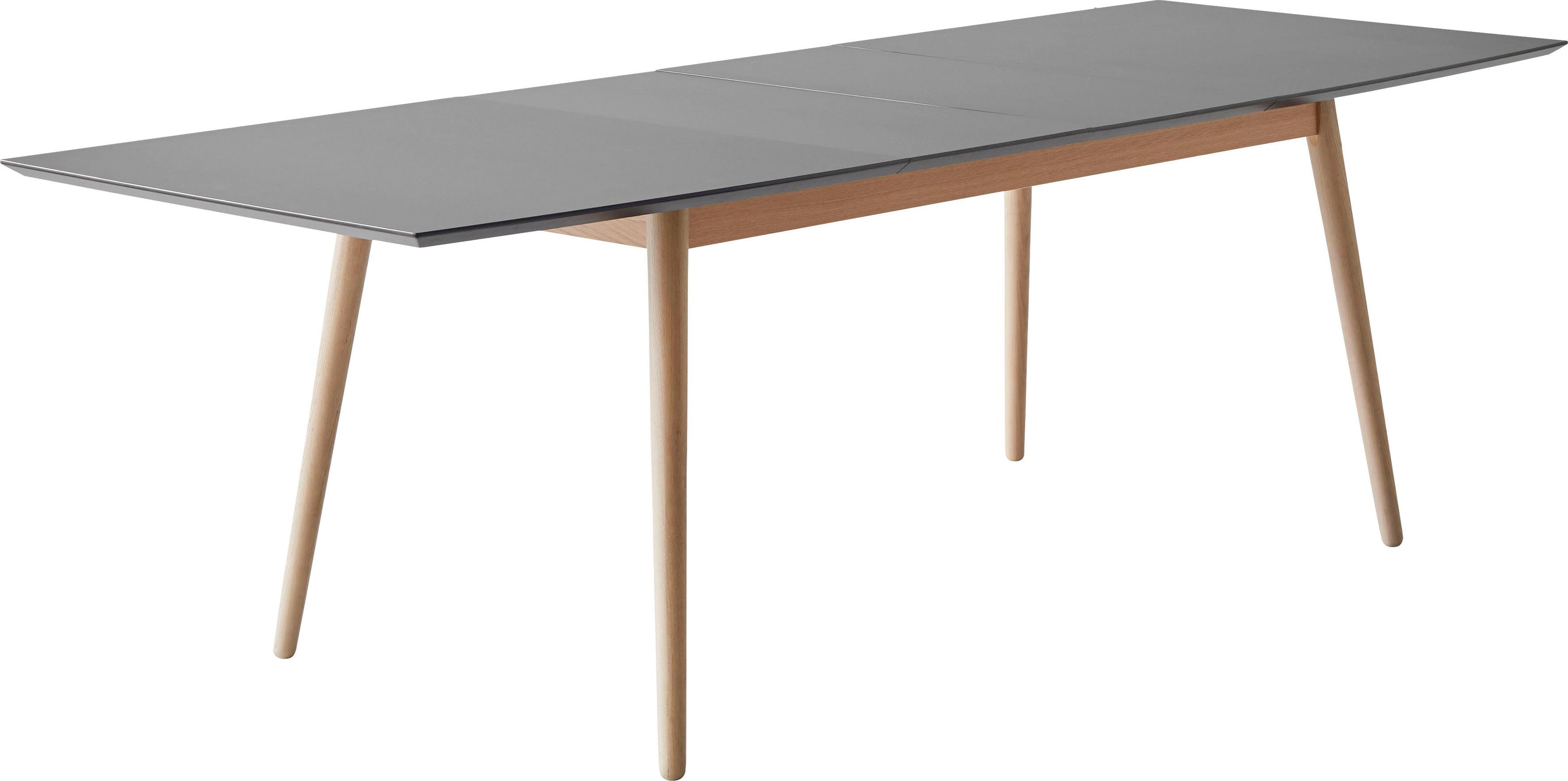 Hammel, bootsförmige Esstisch Meza Furniture by 2 Einlegeplatten MDF, Tischplatte aus Gestell Massivholz, Hammel Graphit