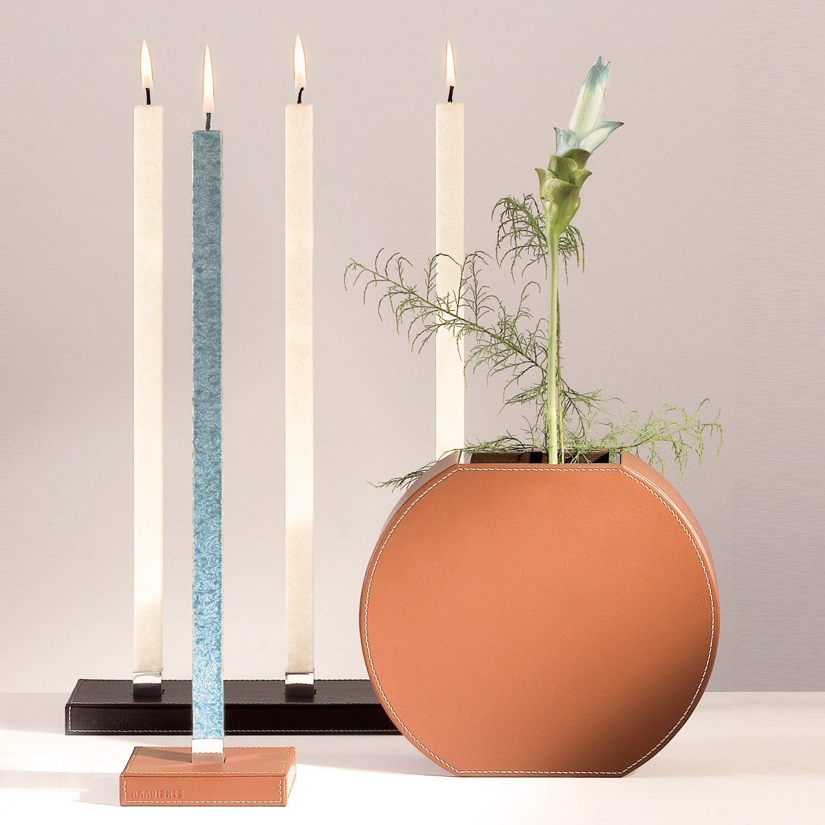 Amabiente Tafelkerze Kerze CLASSIC weiß 40cm - 2er Set