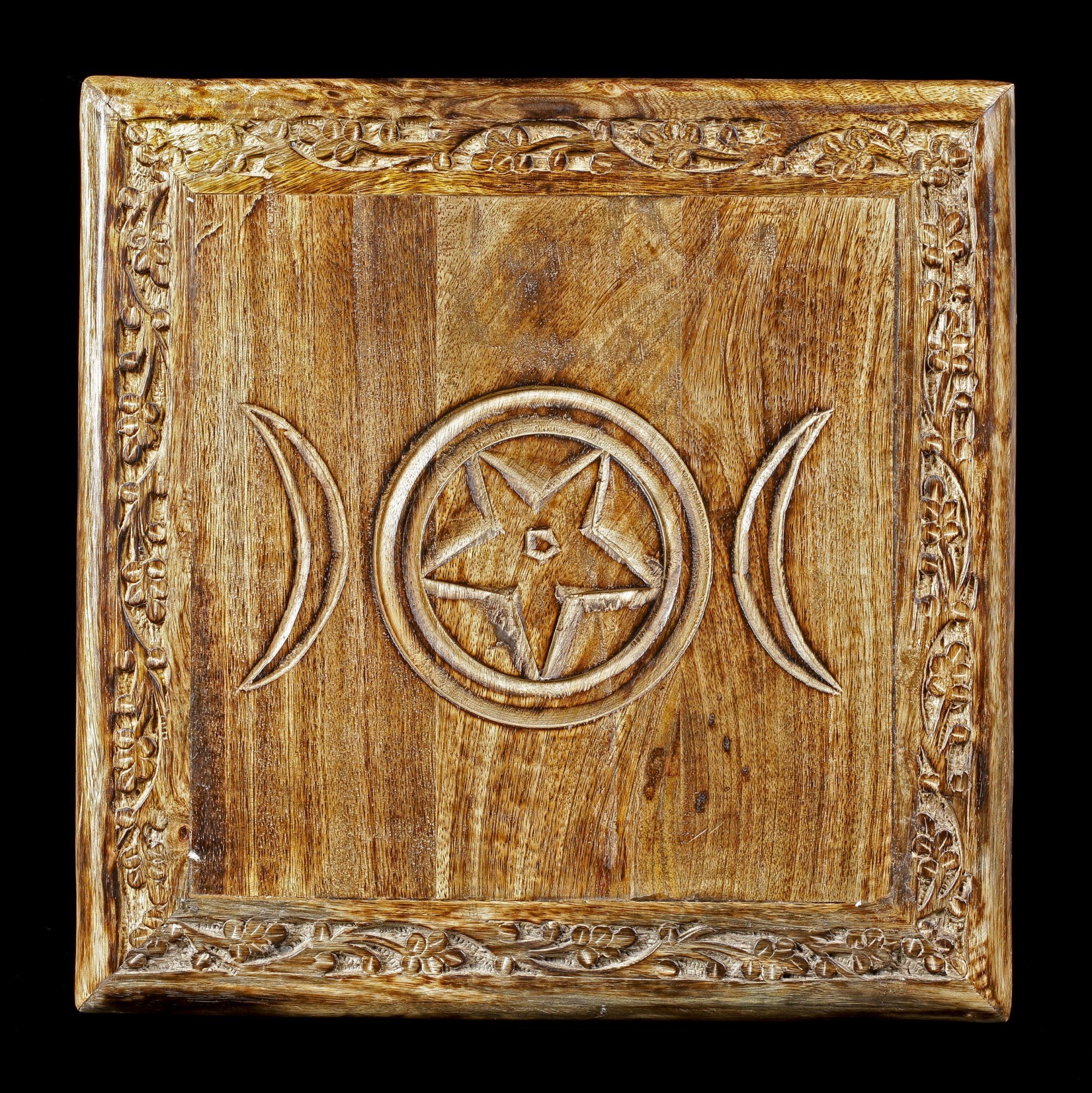 Figuren Shop GmbH Beistelltisch Tisch Altar - Triple Moon mit Verzierungen - Ritual Tischaltar
