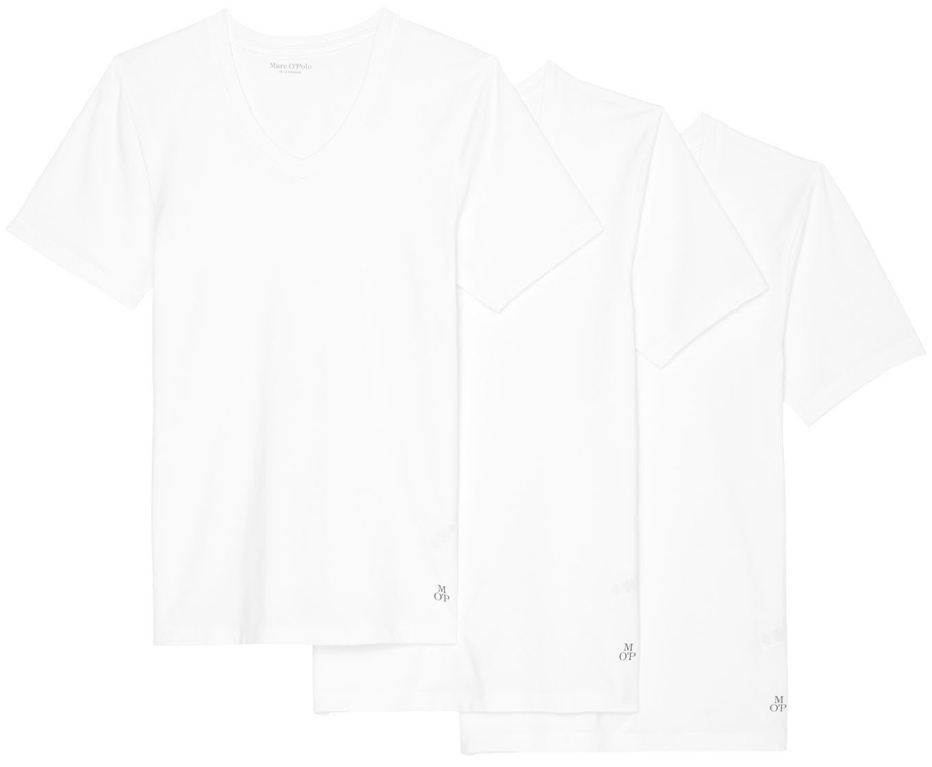 Marc O'Polo T-Shirt (Packung, 3-tlg) Weiß