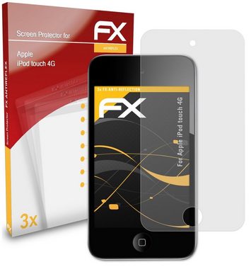 atFoliX Schutzfolie für Apple iPod touch 4G, (3 Folien), Entspiegelnd und stoßdämpfend