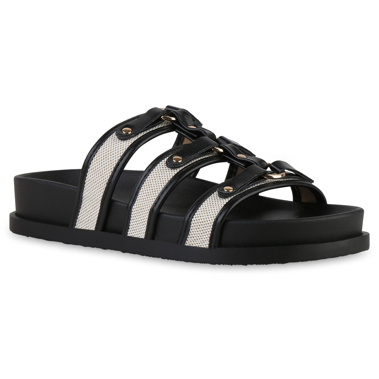 VAN HILL 841593 Pantolette Damen Pantoletten Sandalen Bequeme Basic Freizei günstig online kaufen