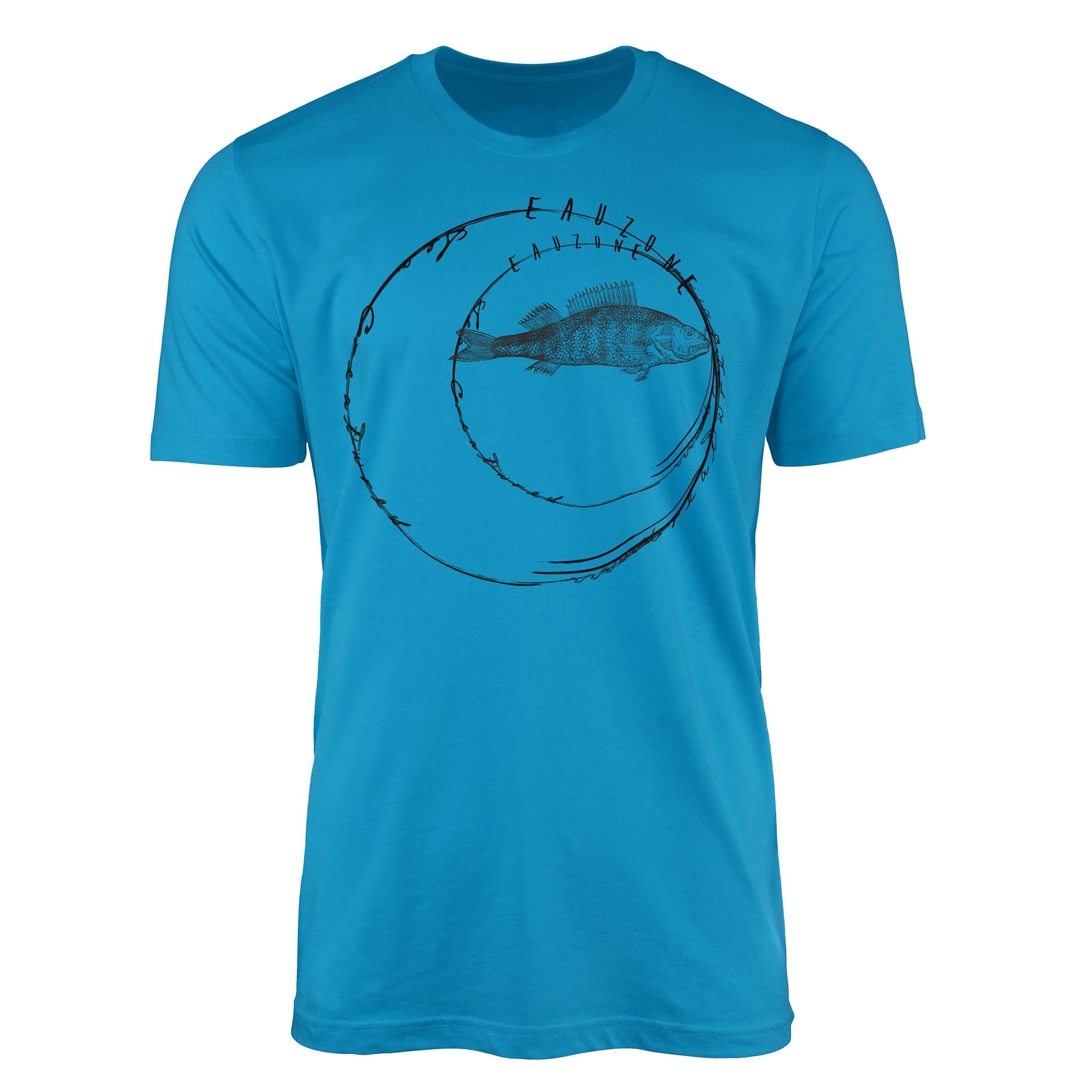 Sinus Art T-Shirt T-Shirt Tiefsee Fische - Serie: Sea Creatures, feine Struktur und sportlicher Schnitt / Sea 076 Atoll